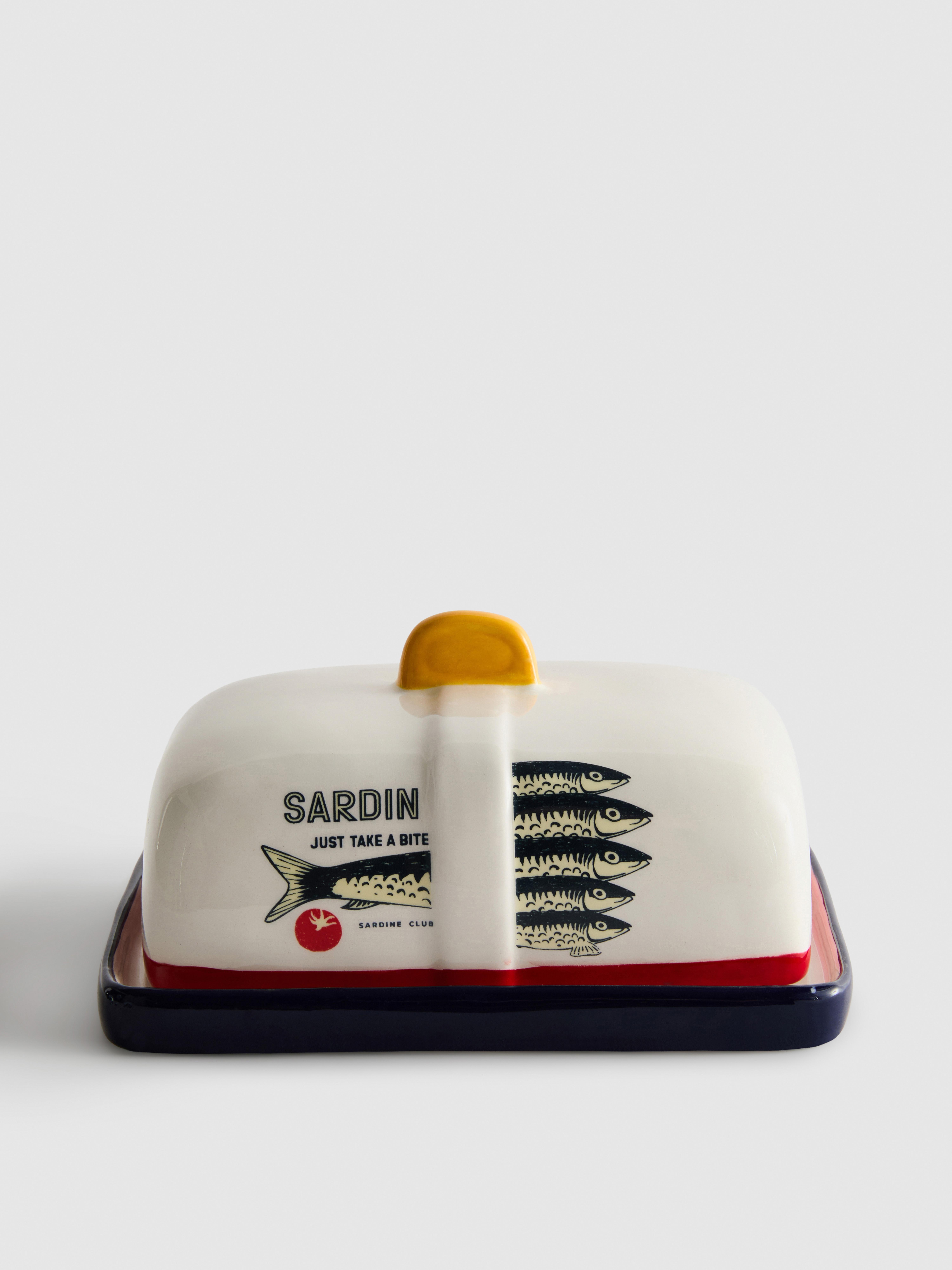 Szardíniamintás vajtartó