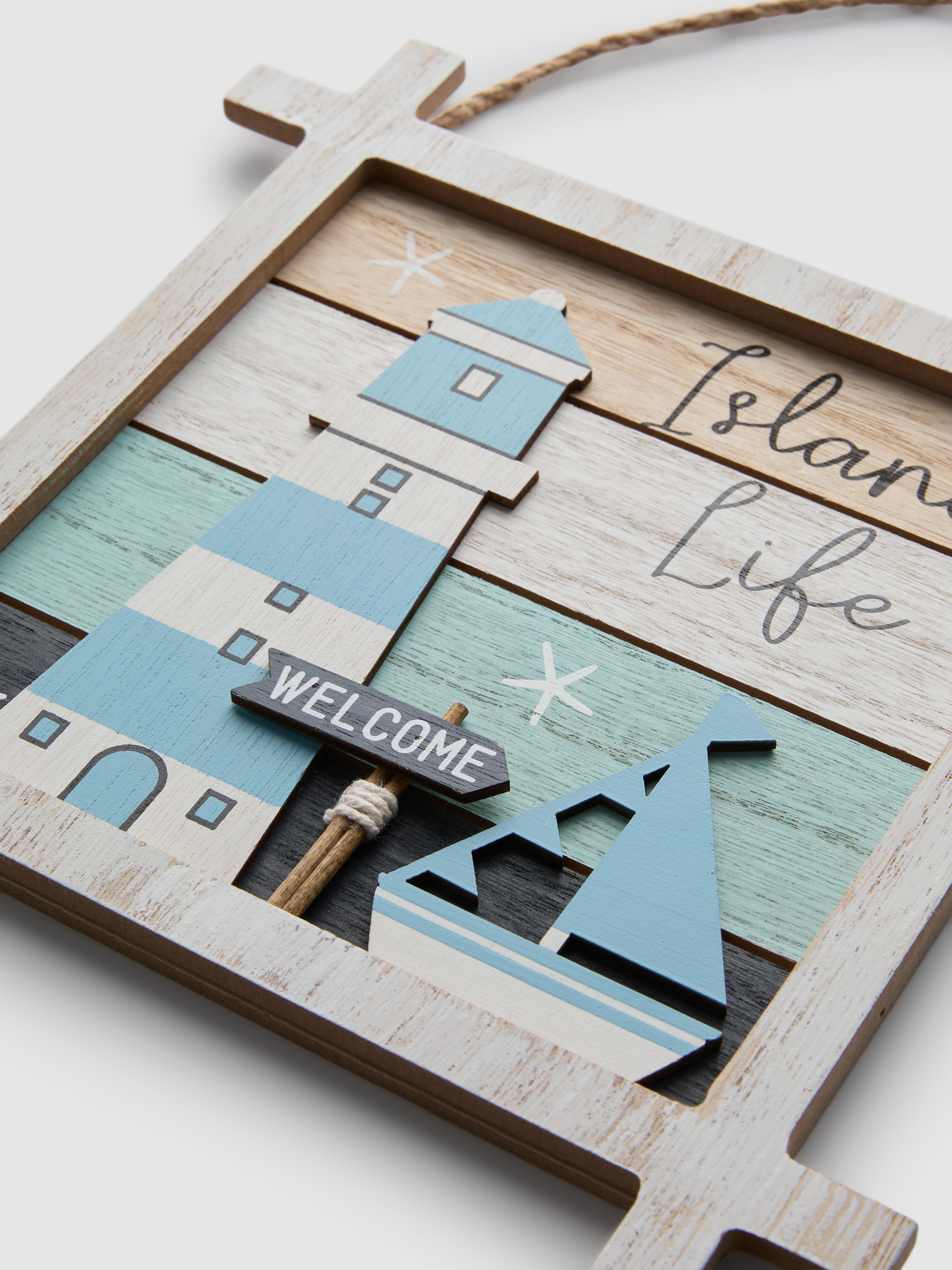 Island Life Wooden Wall Plaque