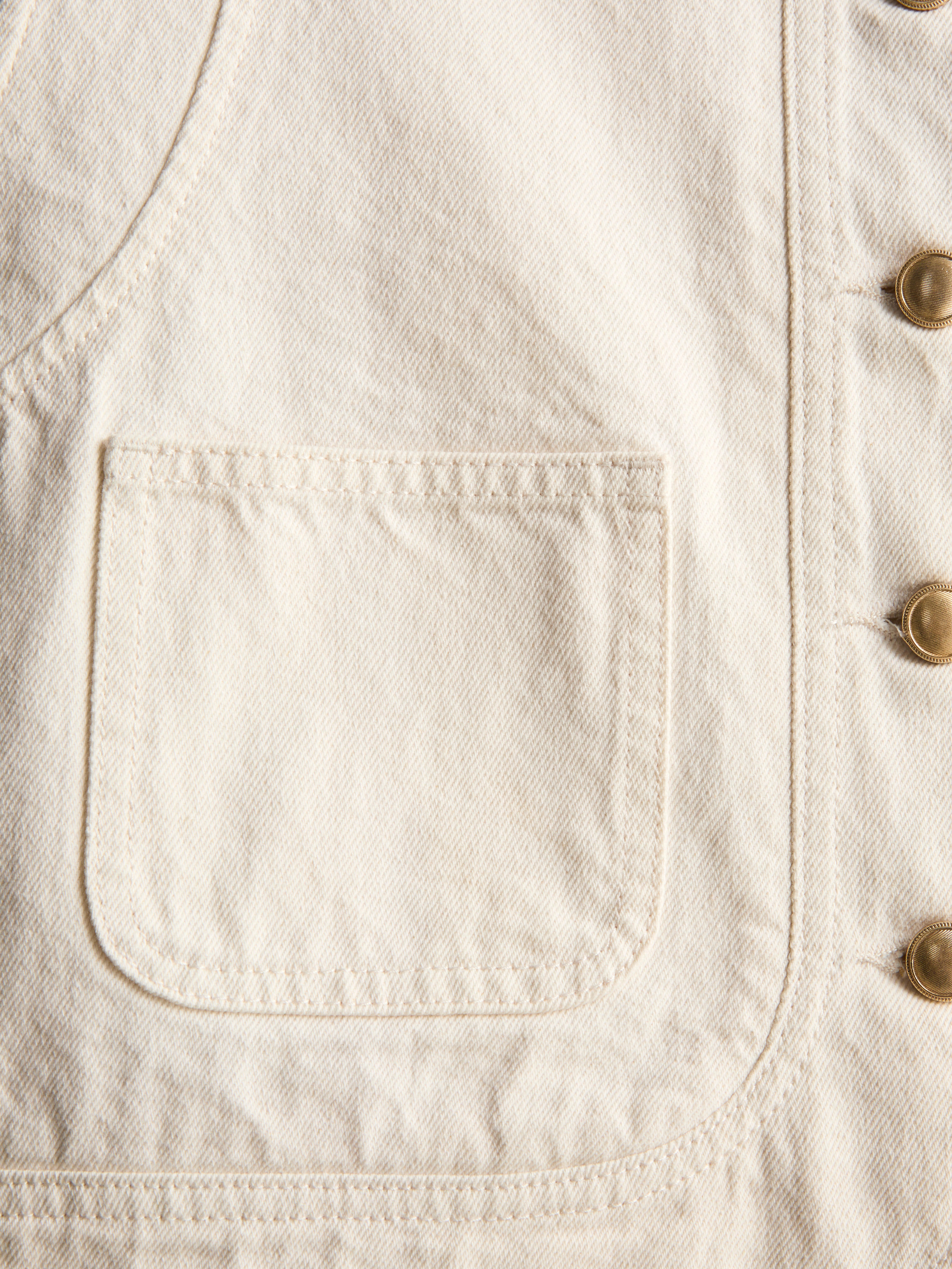 Cotton Front-Pocket Cropped Vest