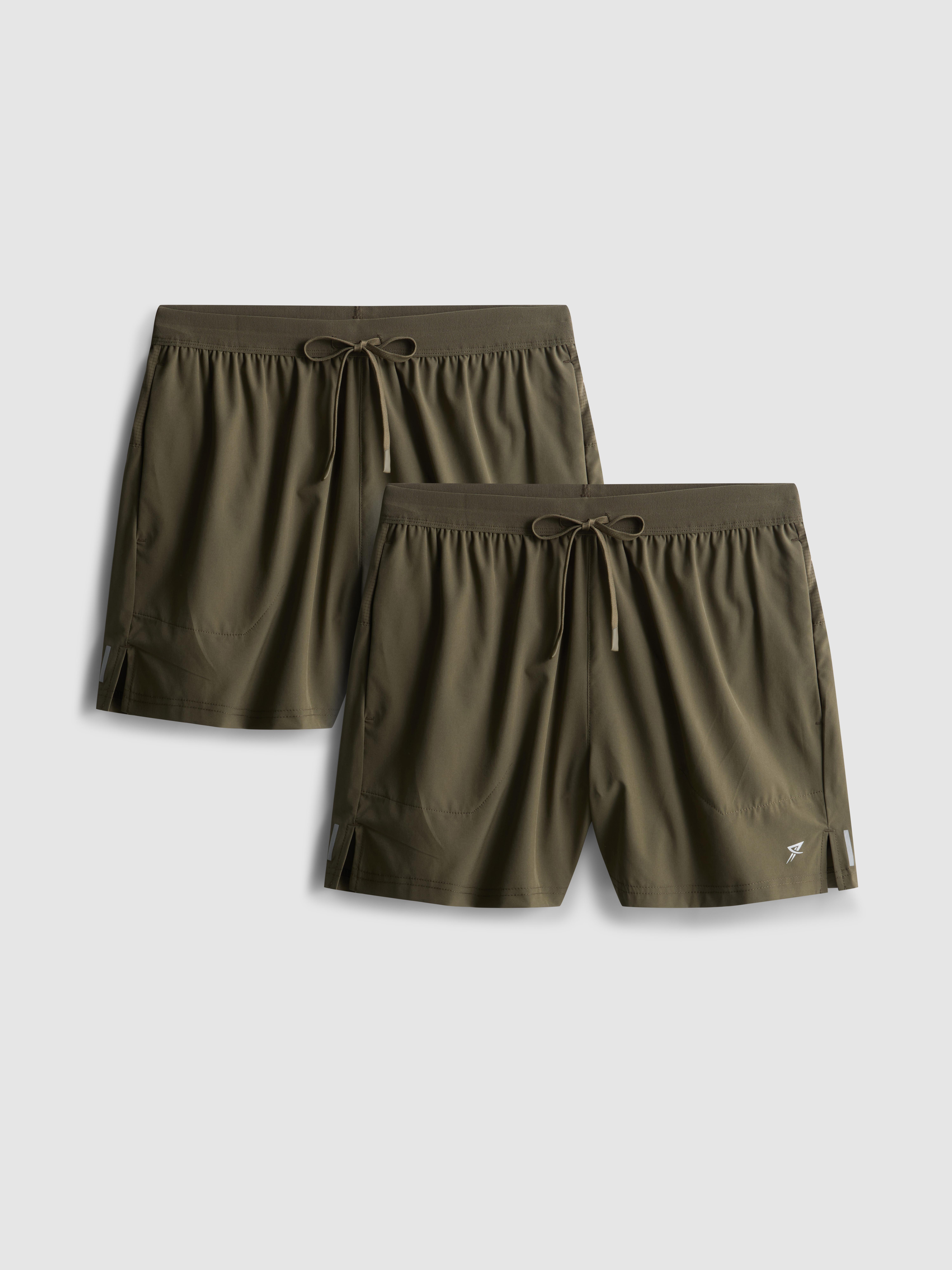 2pk Active Running Shorts Khaki