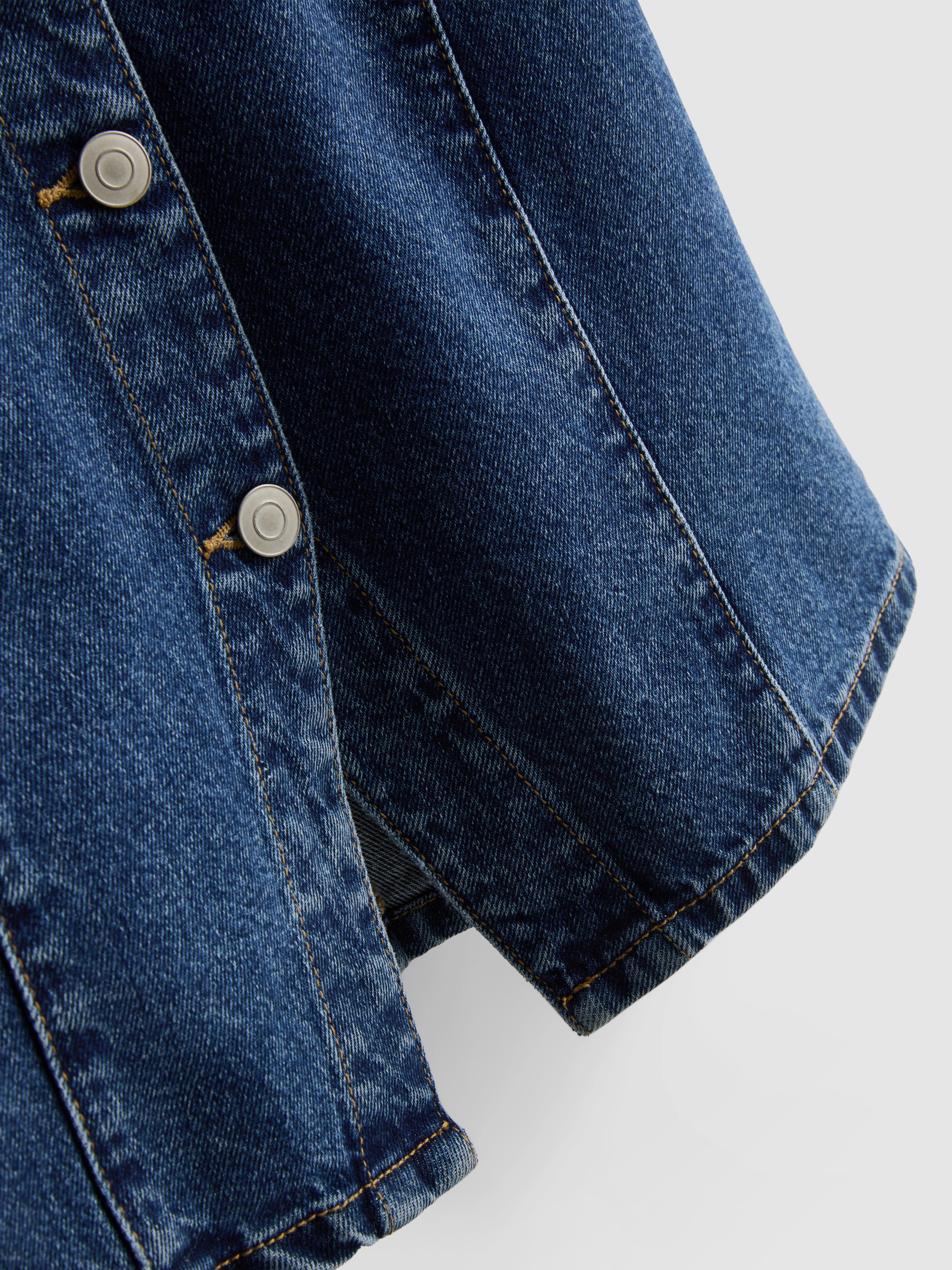 Maglia a maniche corte in denim di cotone