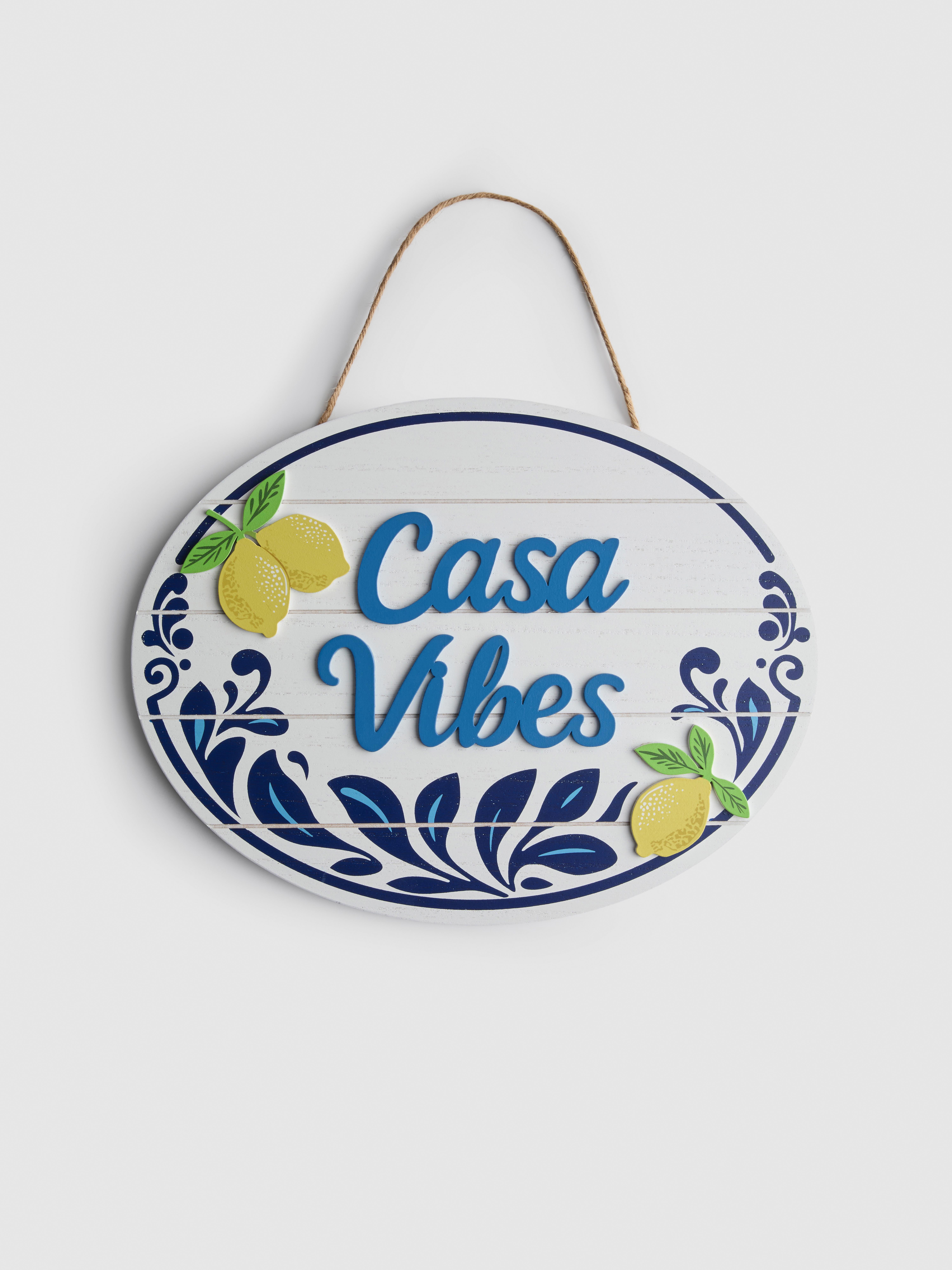 Targa da parete rotonda Casa Vibes
