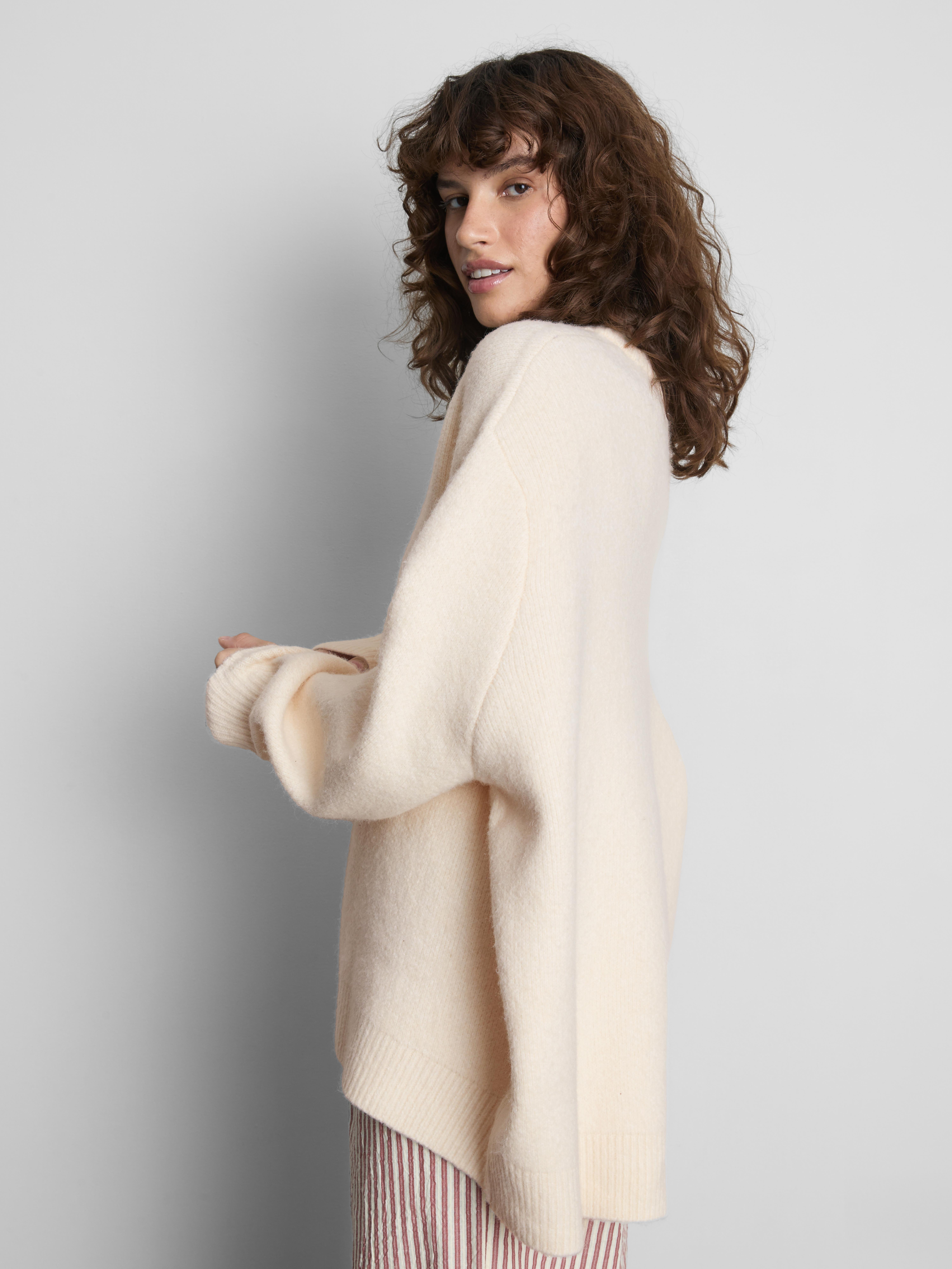 Pull oversize en mélange de laine à col ras-du-cou