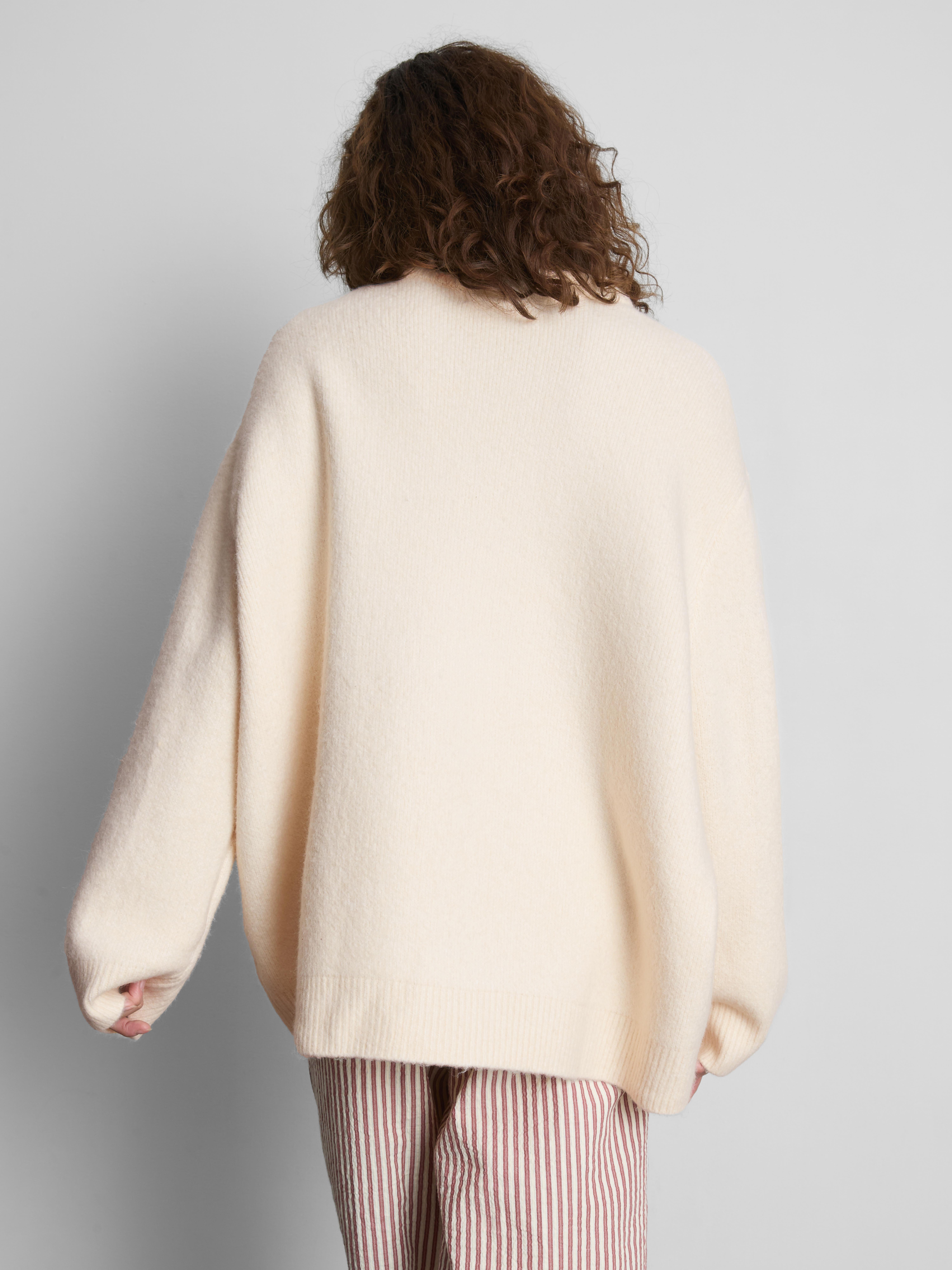 Pull oversize en mélange de laine à col ras-du-cou
