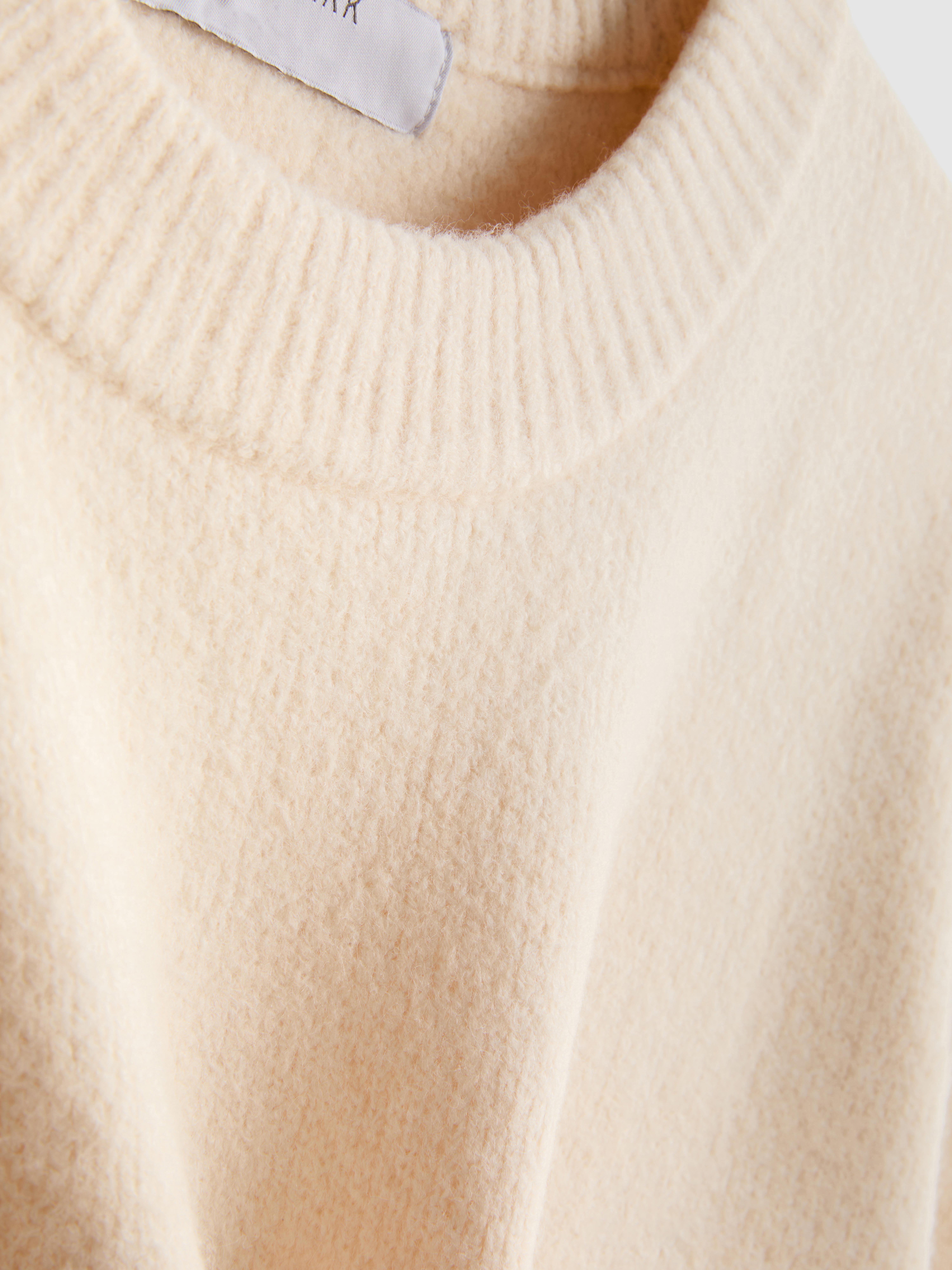 Pull oversize en mélange de laine à col ras-du-cou