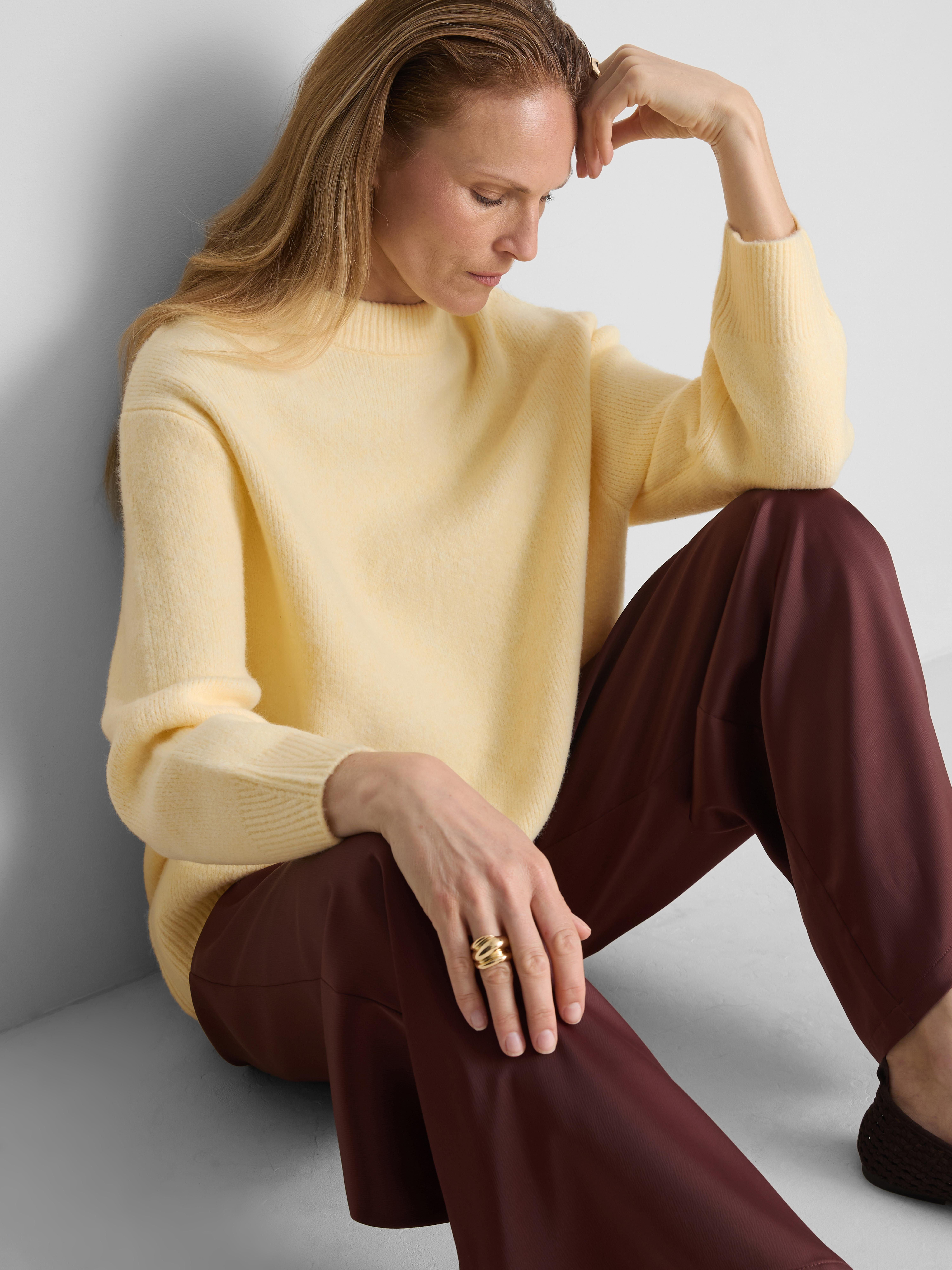 Wool Blend Oversized Crew Neck Jumper