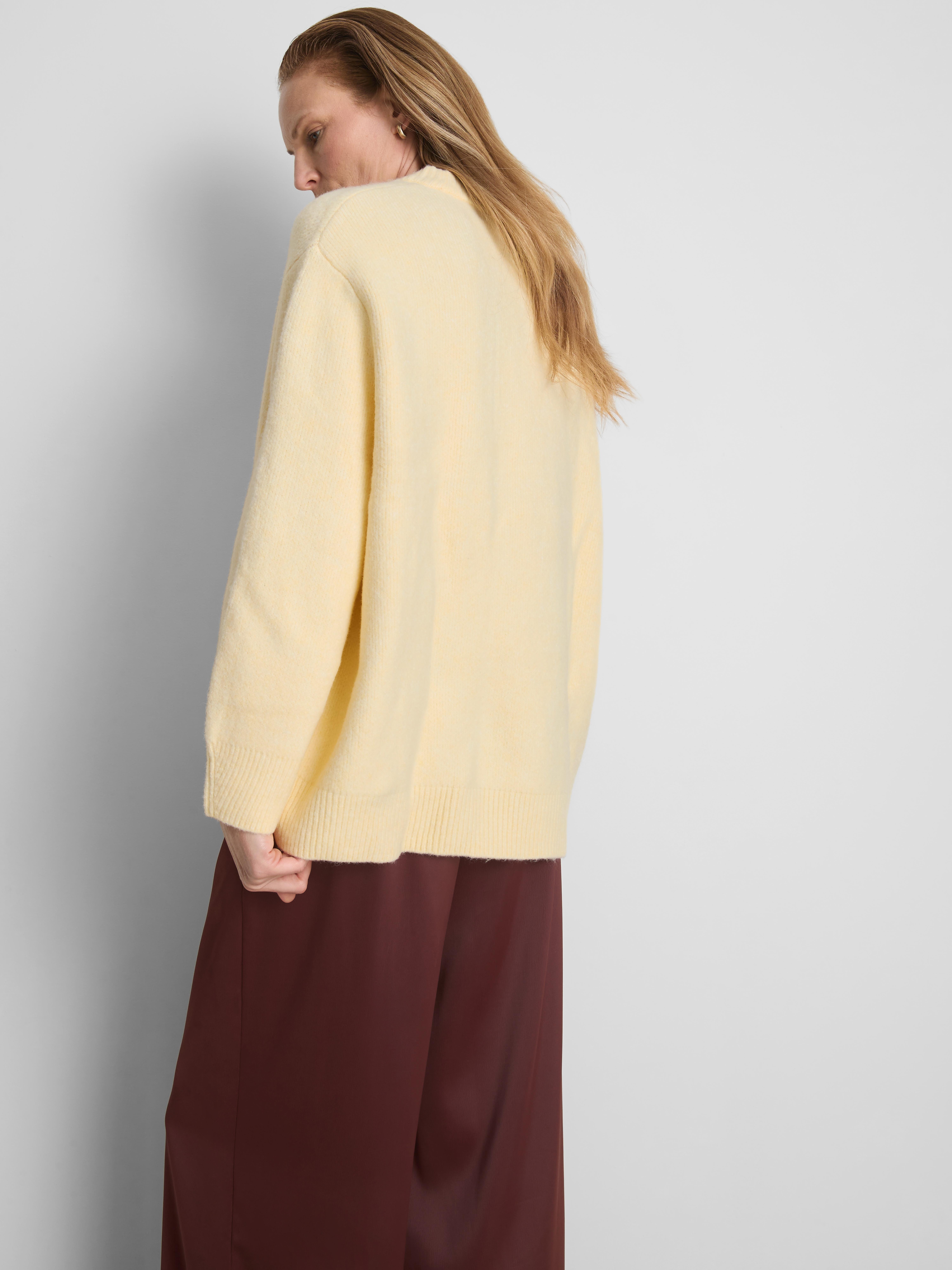 Wool Blend Oversized Crew Neck Jumper