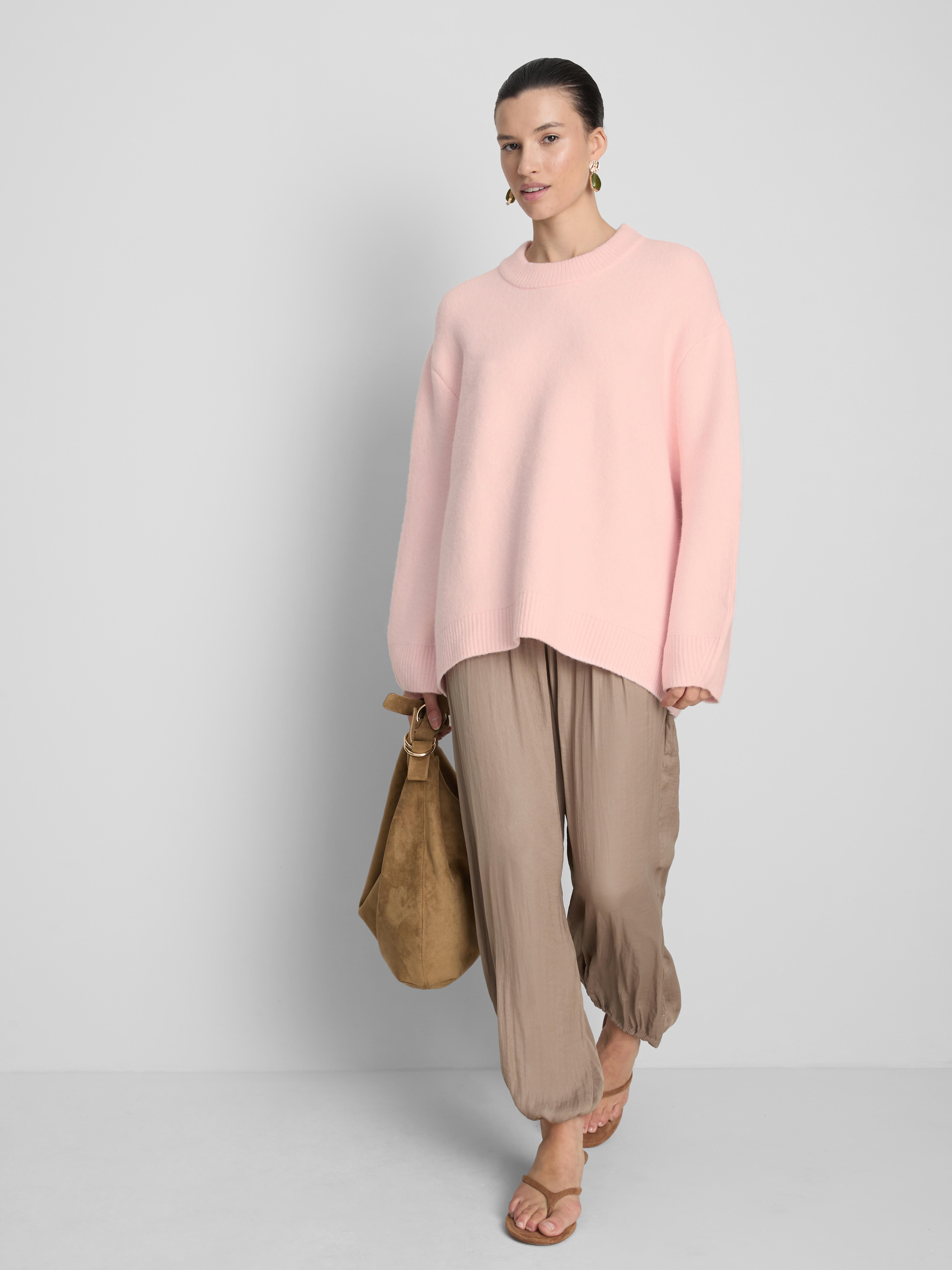 Wool Blend Oversized Crew Neck Jumper