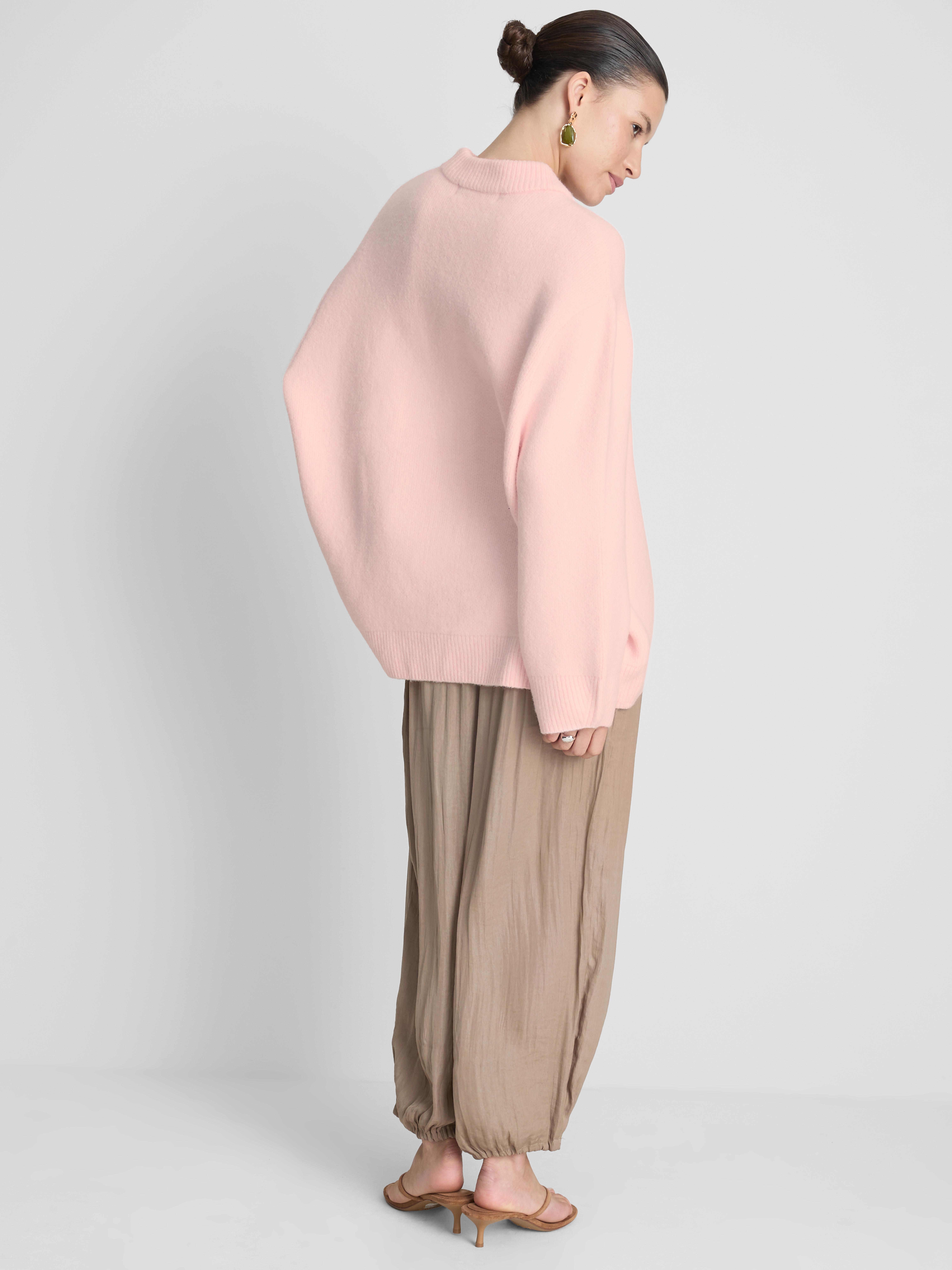 Wool Blend Oversized Crew Neck Jumper