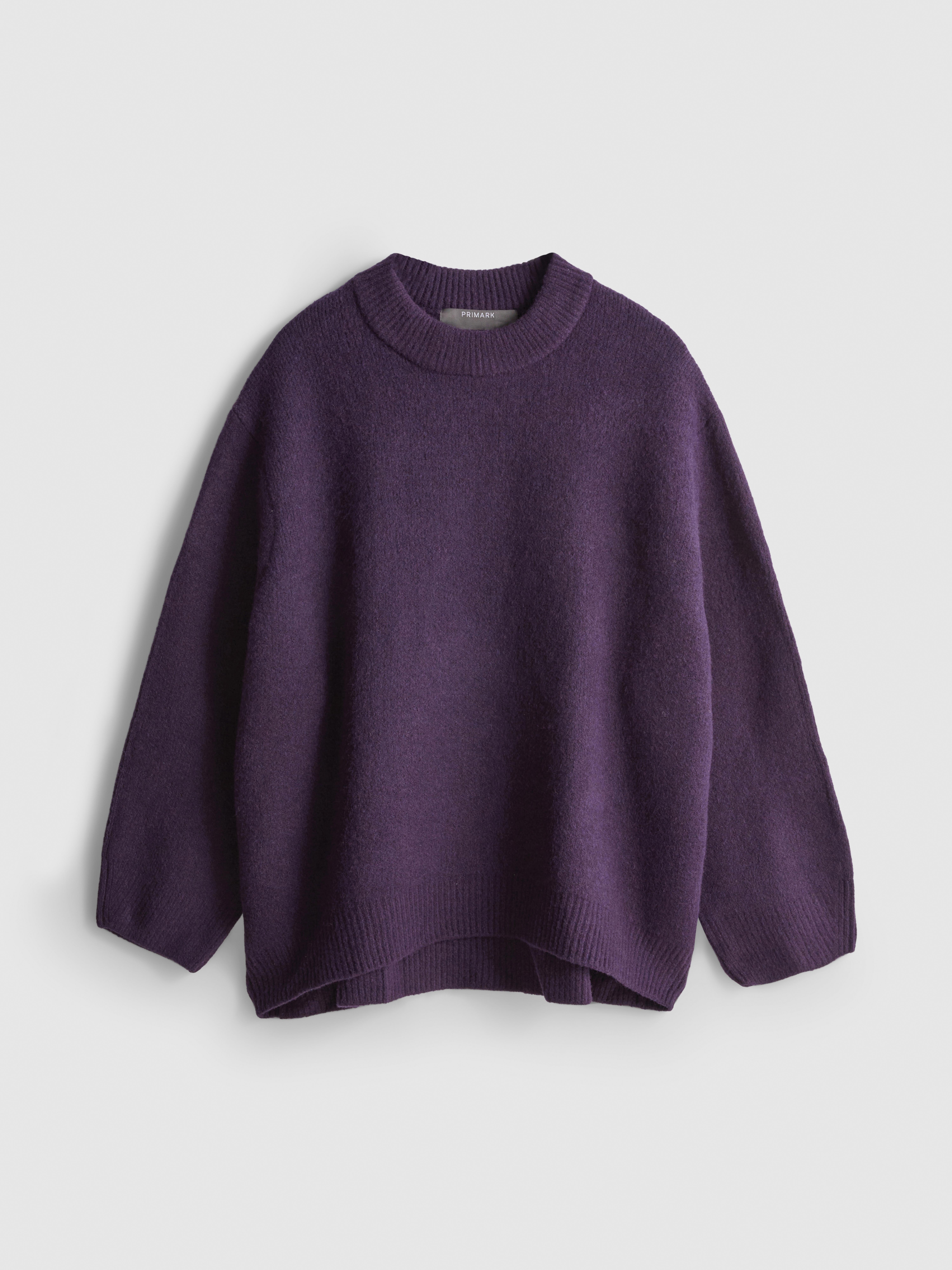 Camisola larga gola redonda mistura lã