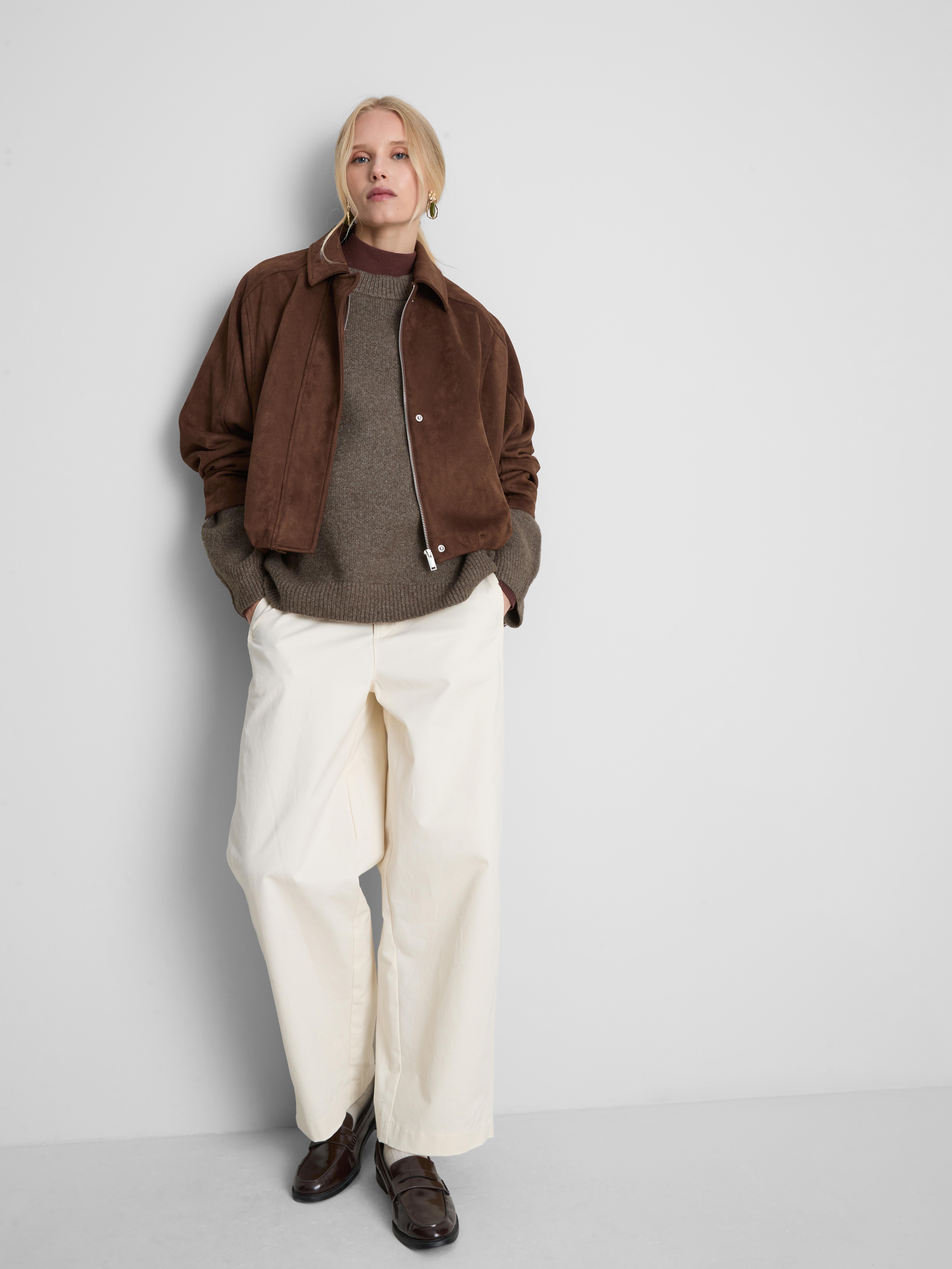 Pullover aus Wollgemisch mit Rundhalsausschnitt im Oversized-Look