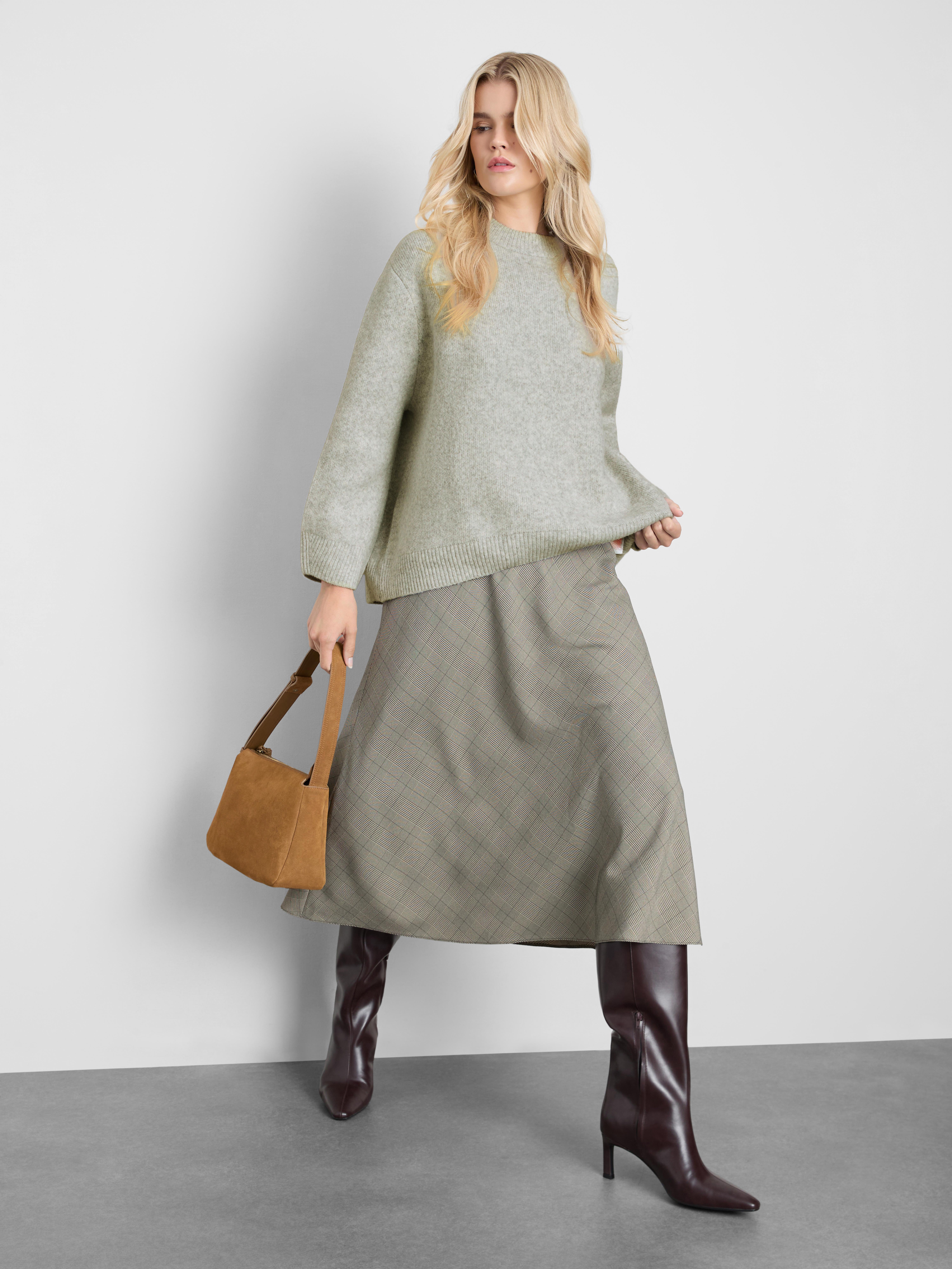 Pullover aus Wollgemisch mit Rundhalsausschnitt im Oversized-Look