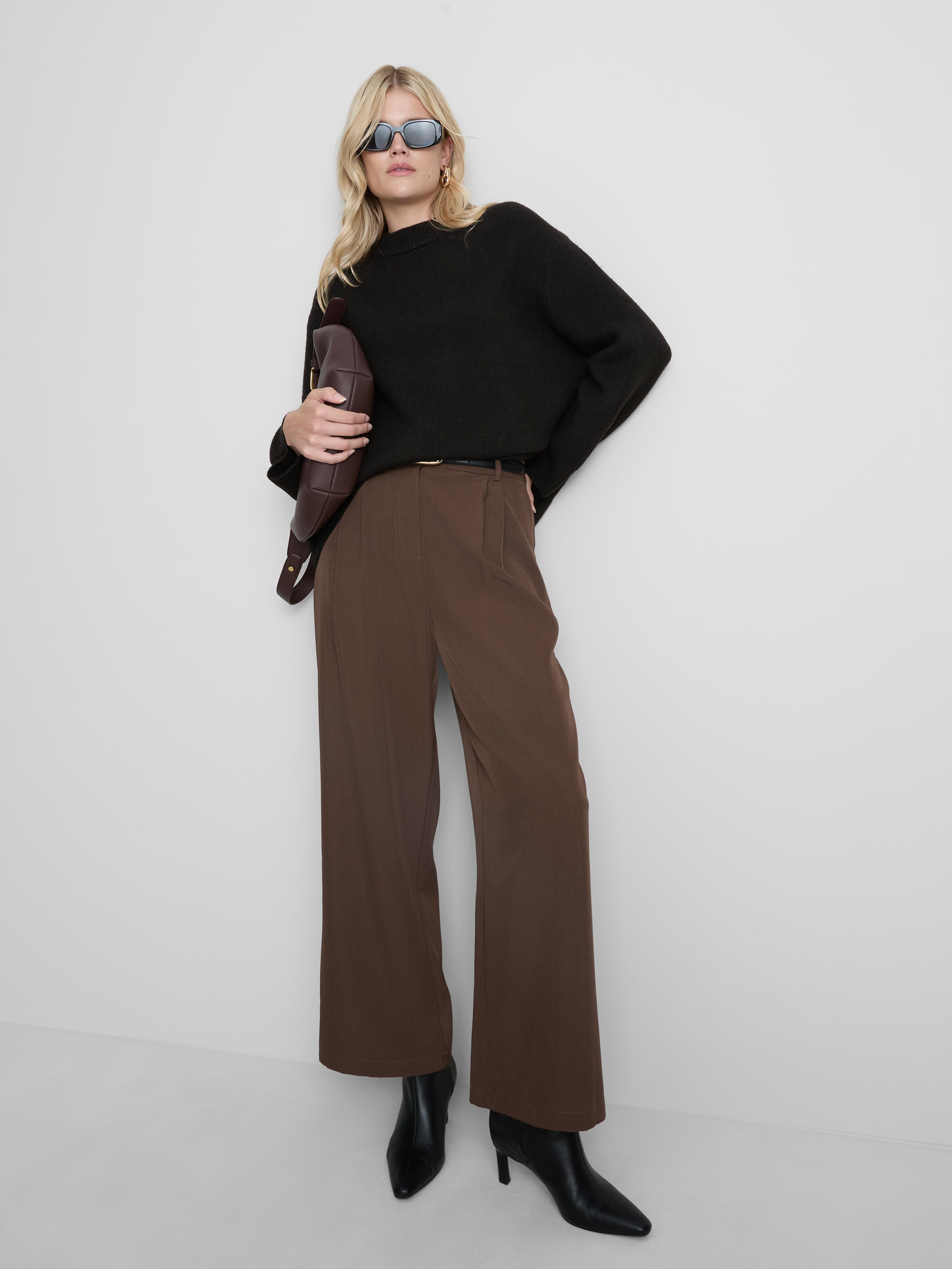 Wool Blend Oversized Crew Neck Sweater