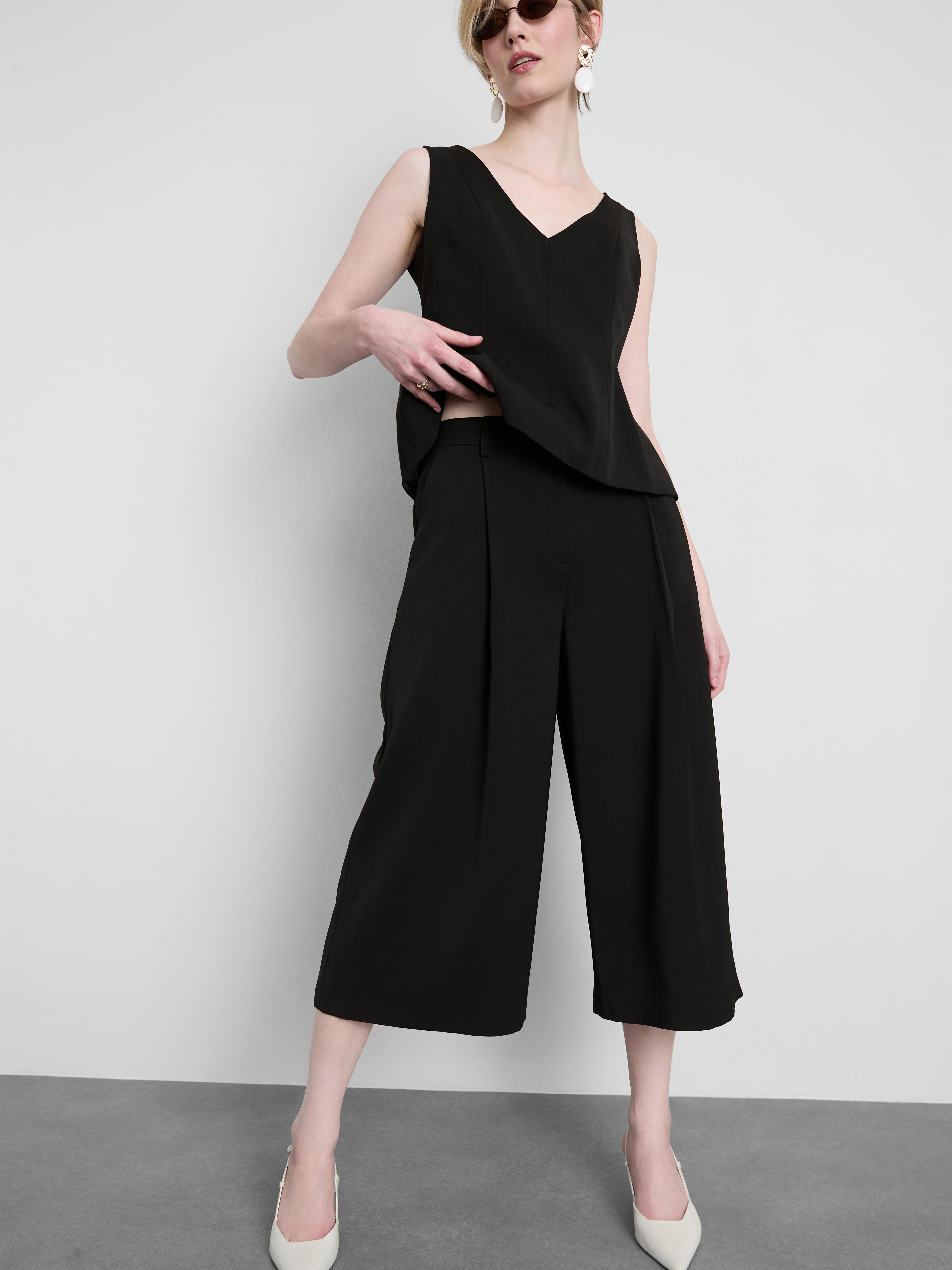 Falda-pantalón plisada Lila
