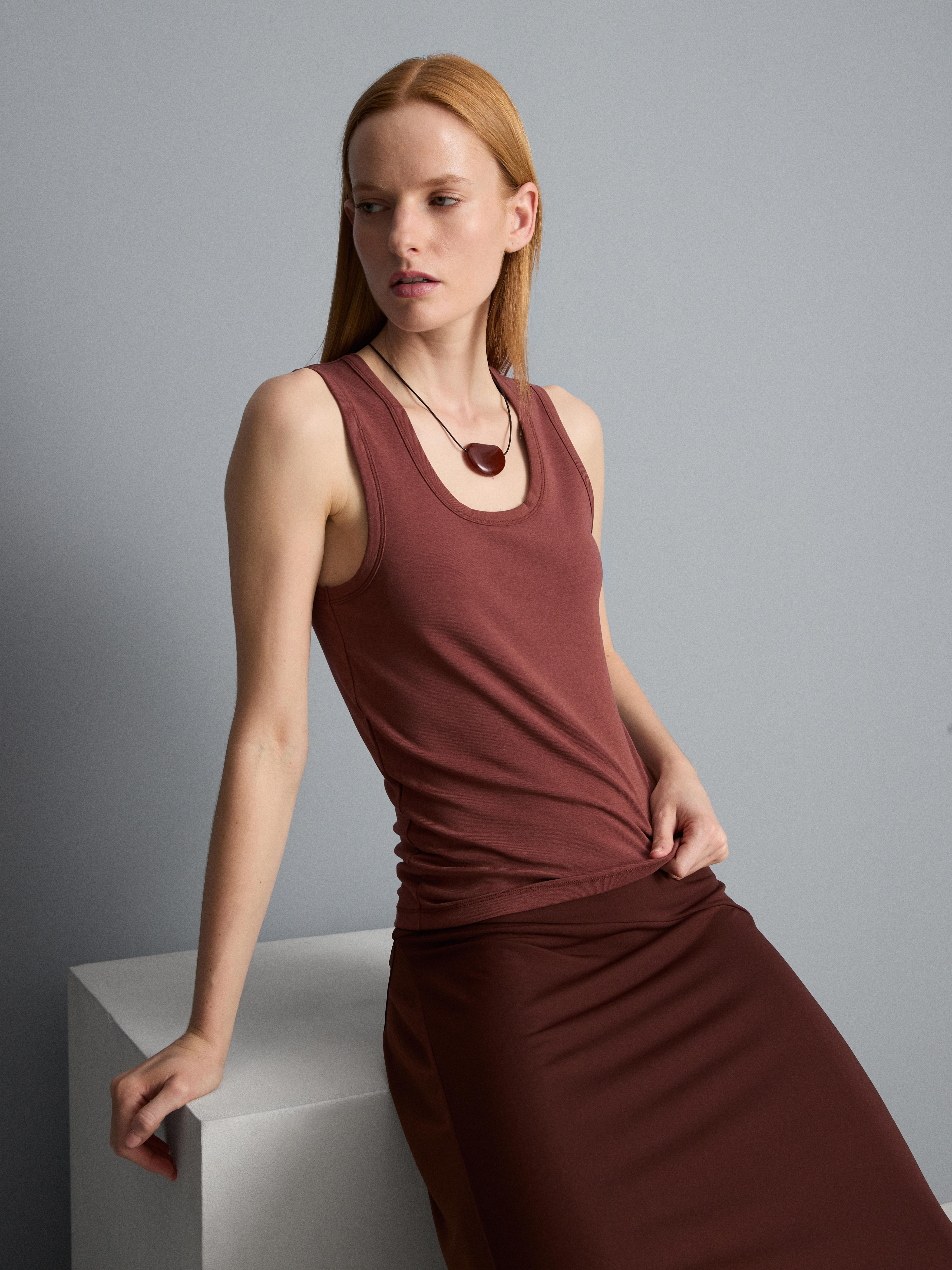 Scoop Neck Racerback Tank Top