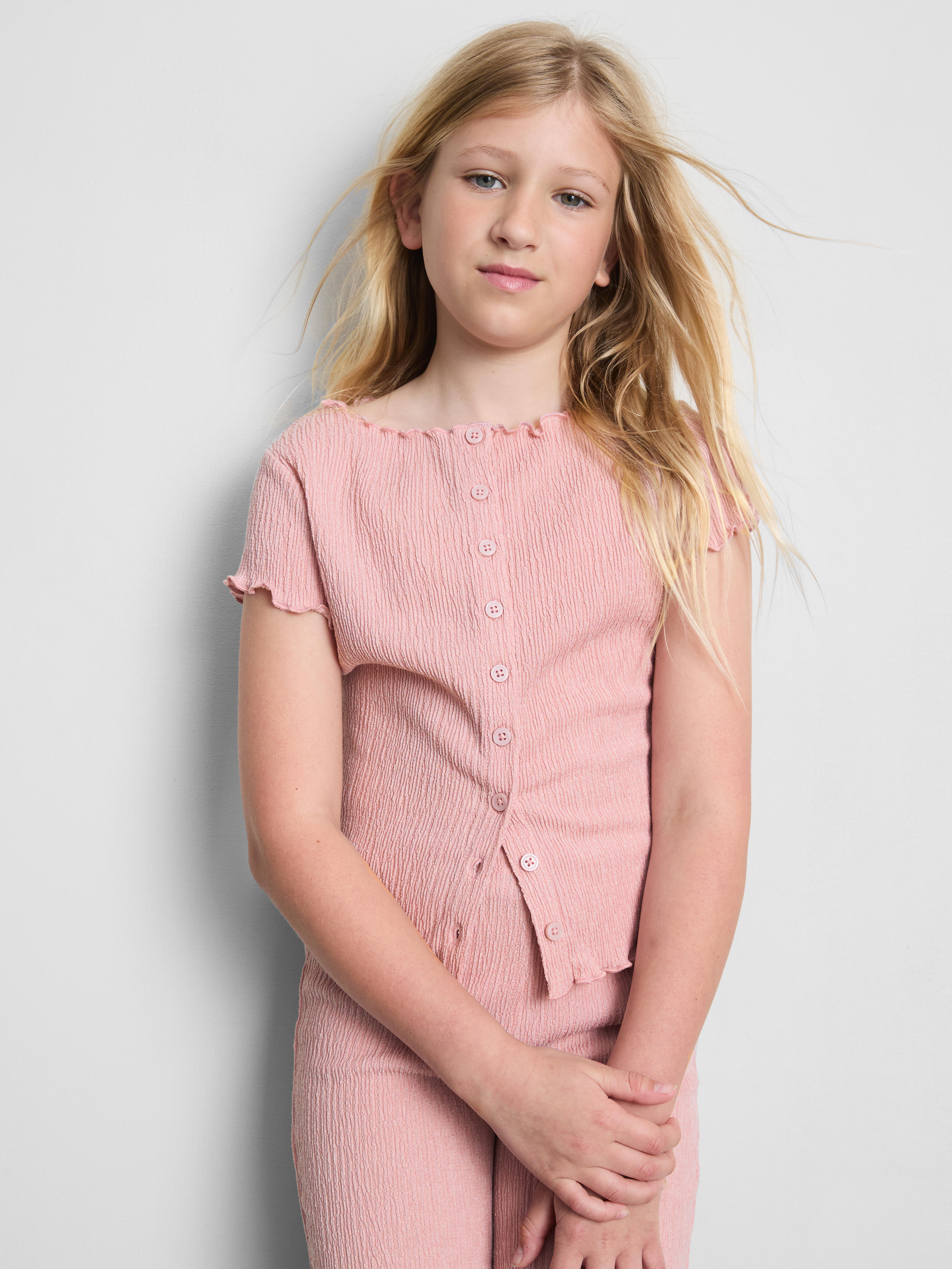 7-15 jr | Gerimpelde blouse met textuur