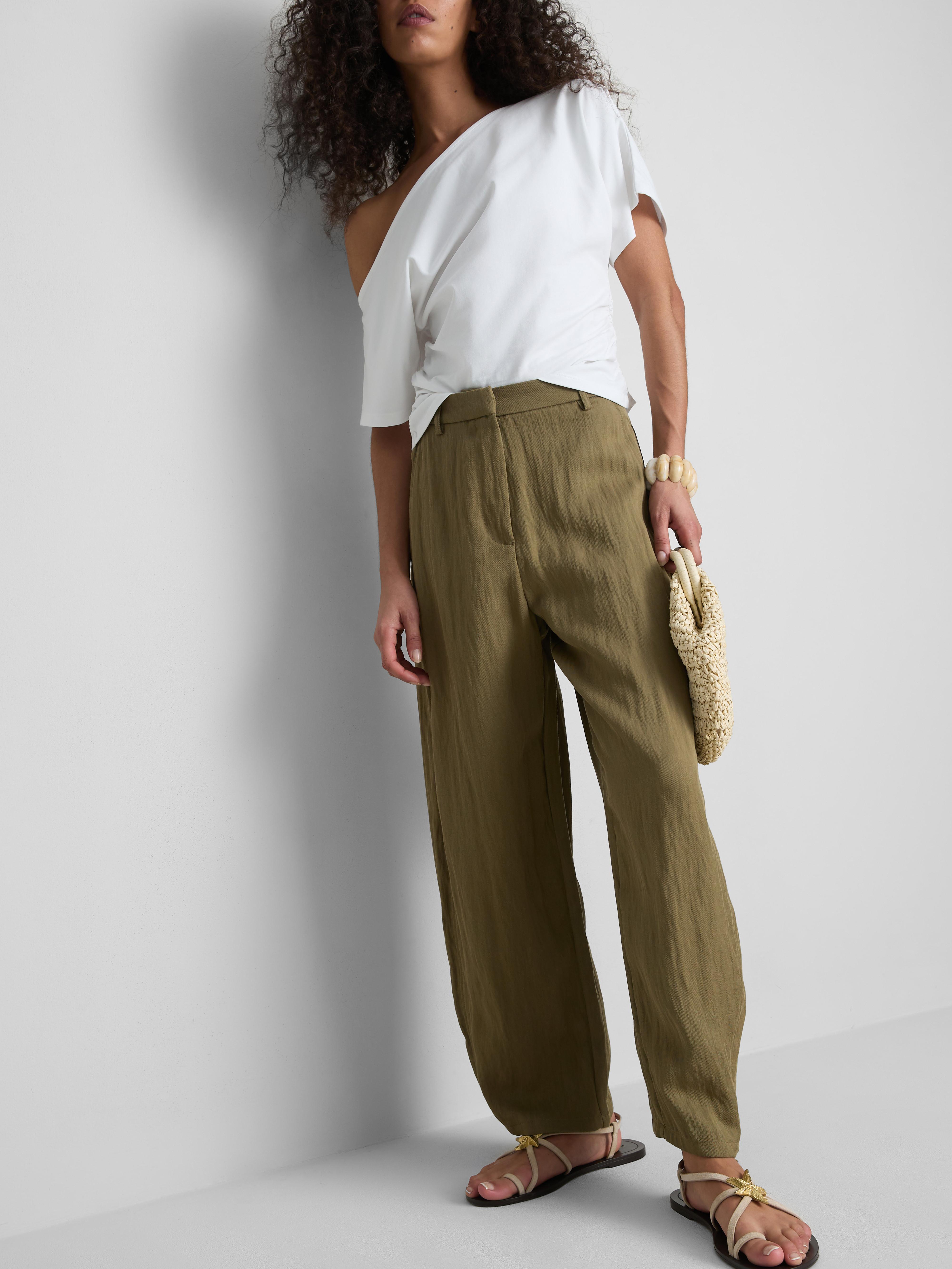 Paula Echevarría Textured Barrel Leg Trousers