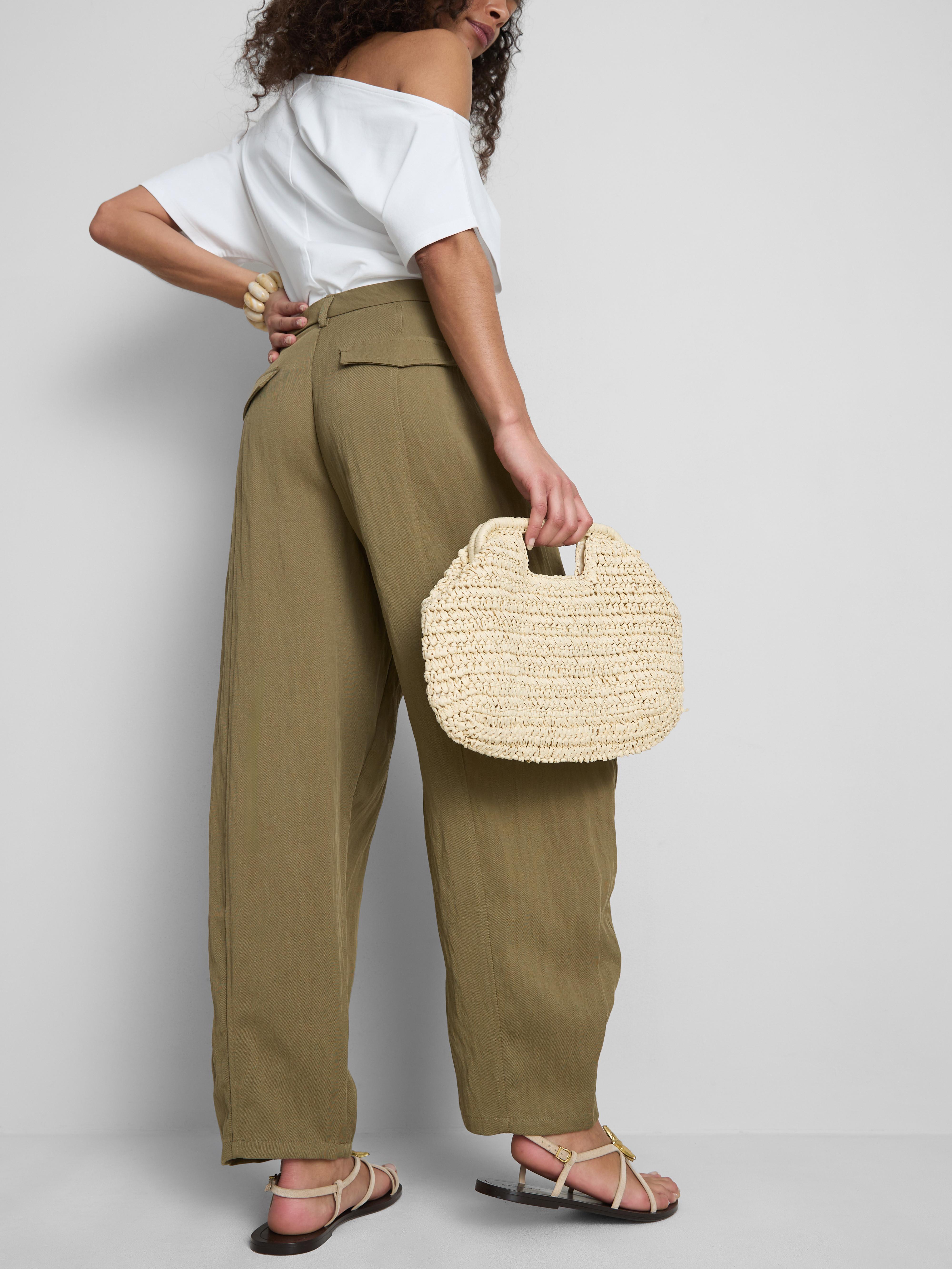 Paula Echevarría Textured Barrel Leg Trousers