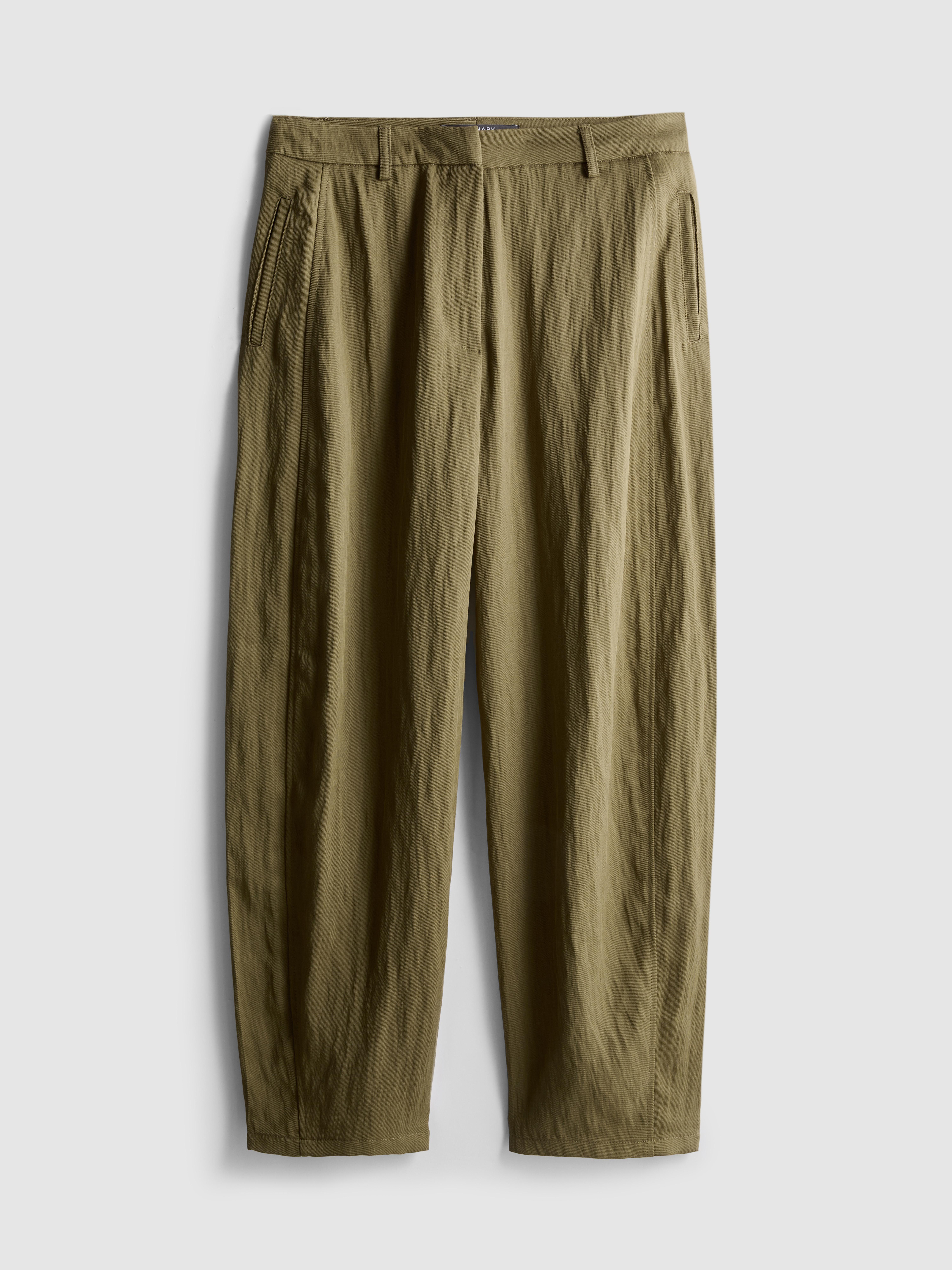 Paula Echevarría Textured Barrel Leg Trousers