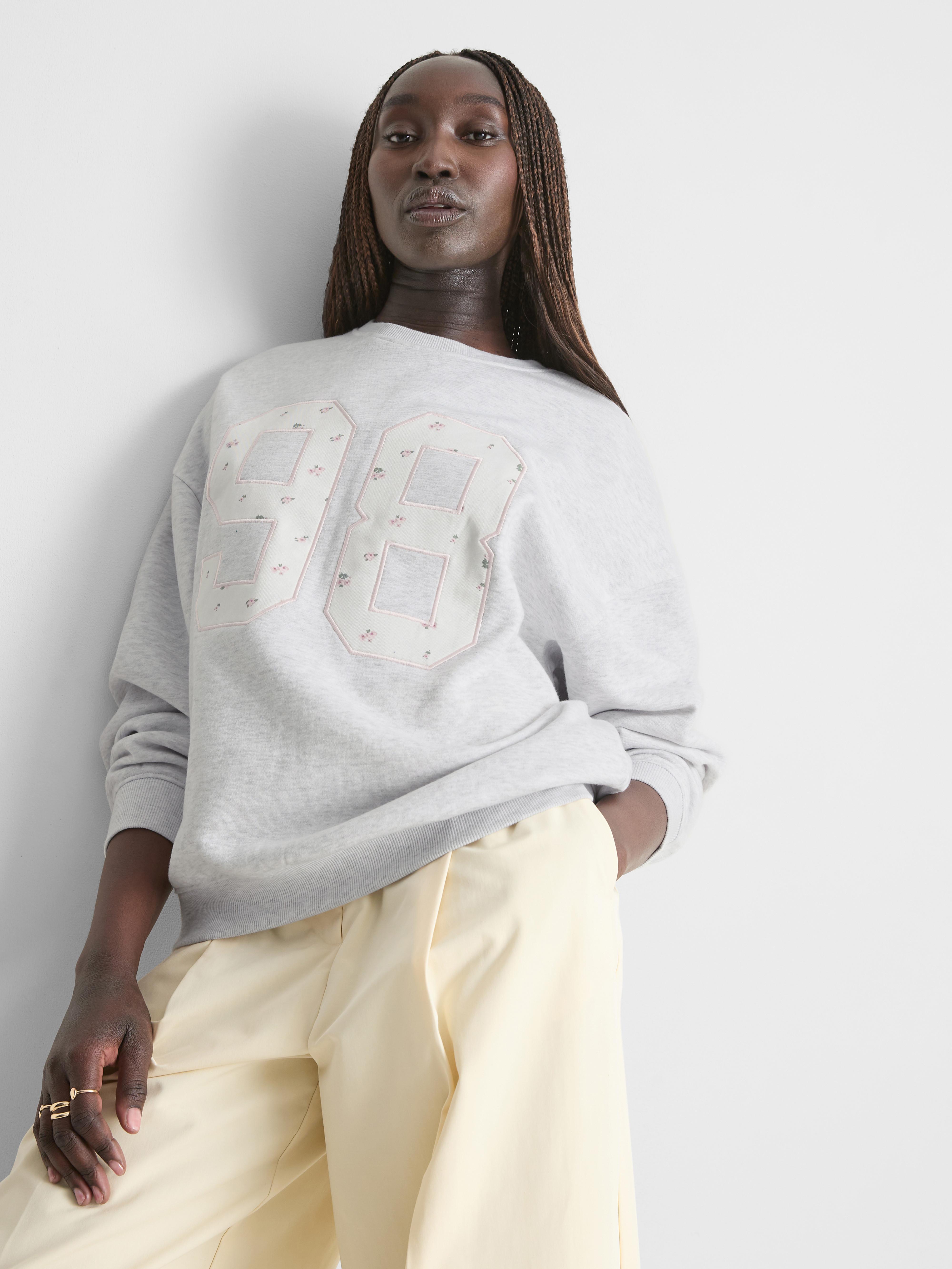 Oversized sweatshirt met gebloemde 98