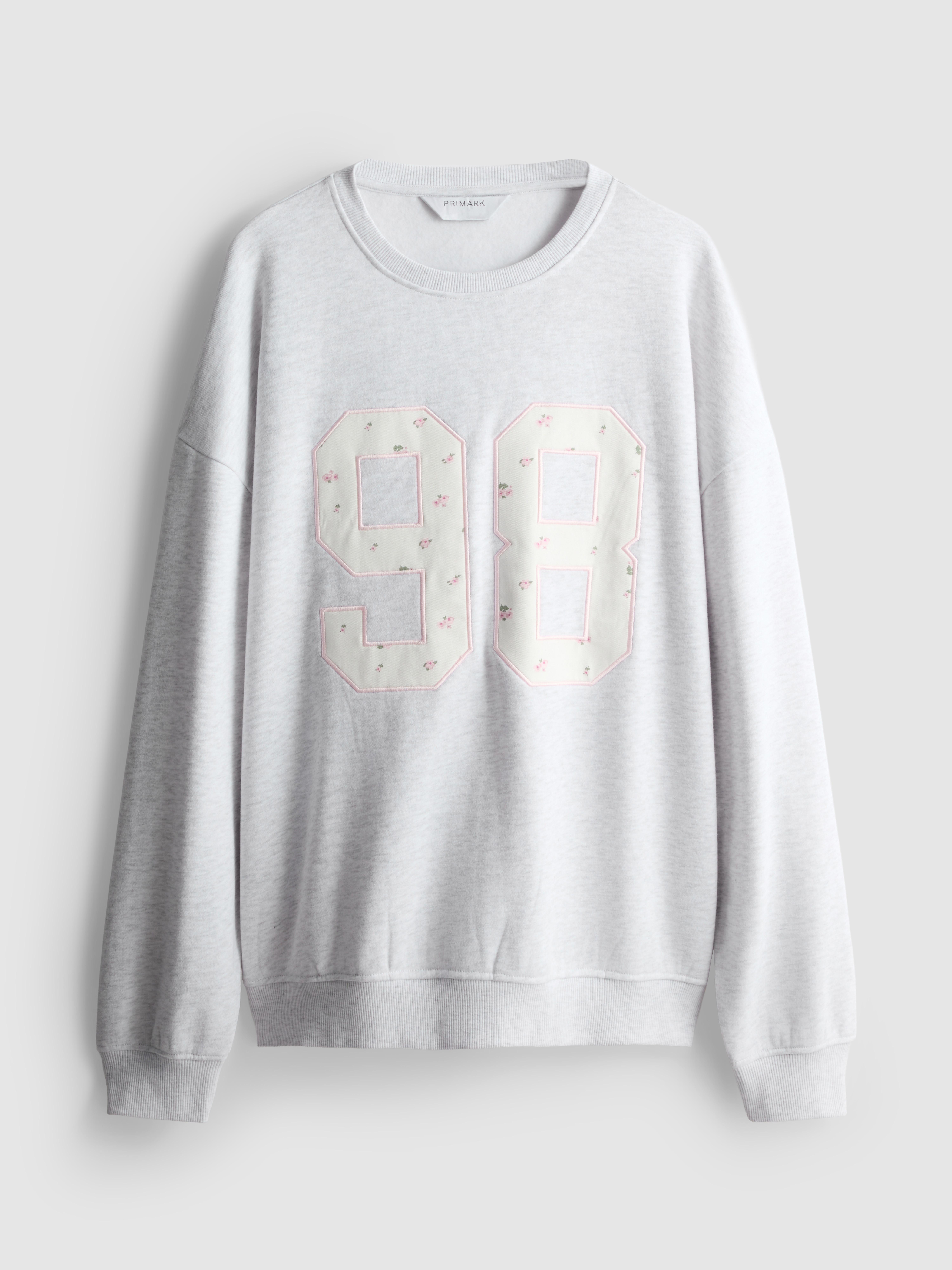 Oversized sweatshirt met gebloemde 98