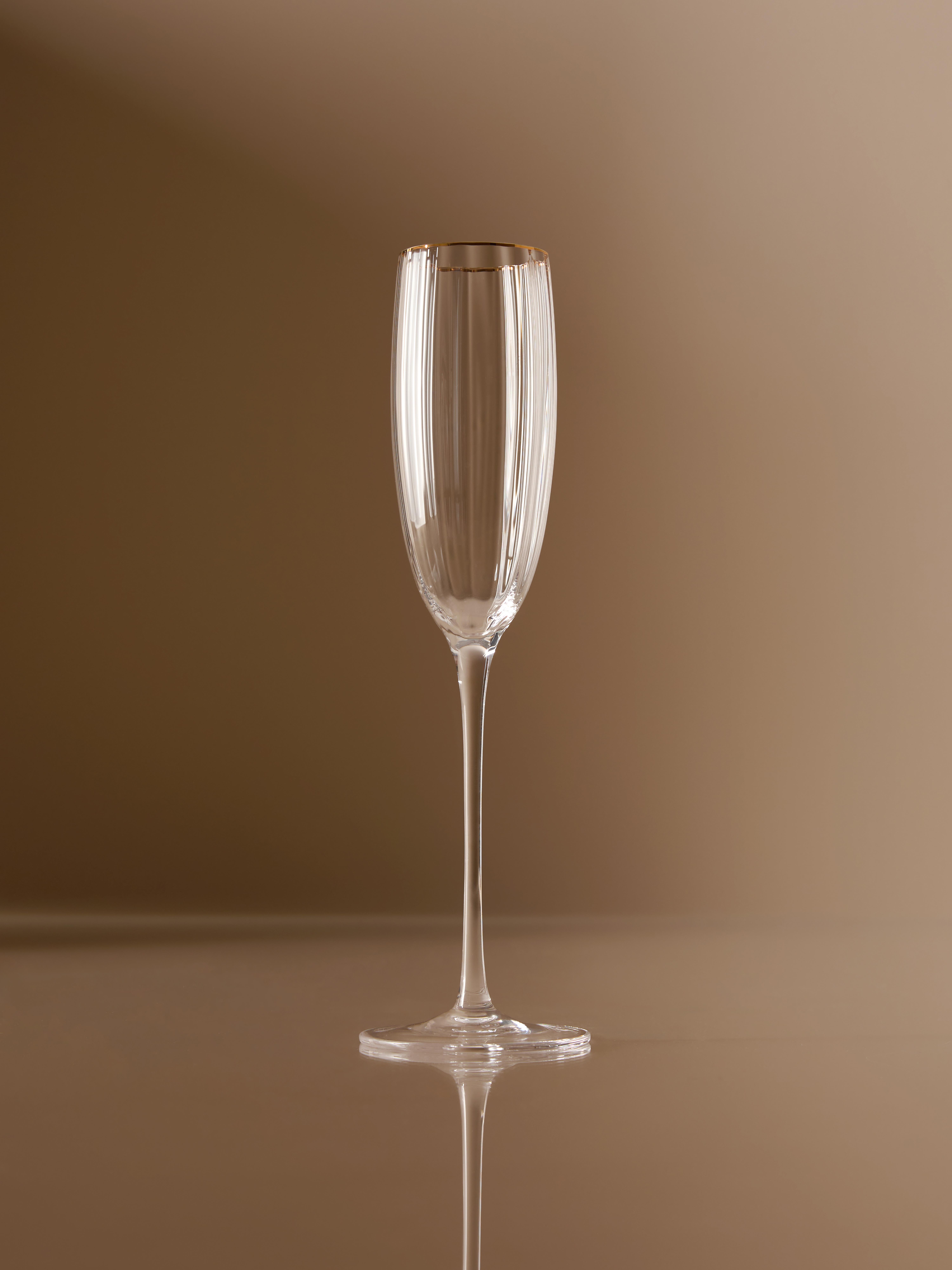 The Edit Metallic Trim Champaign Flute