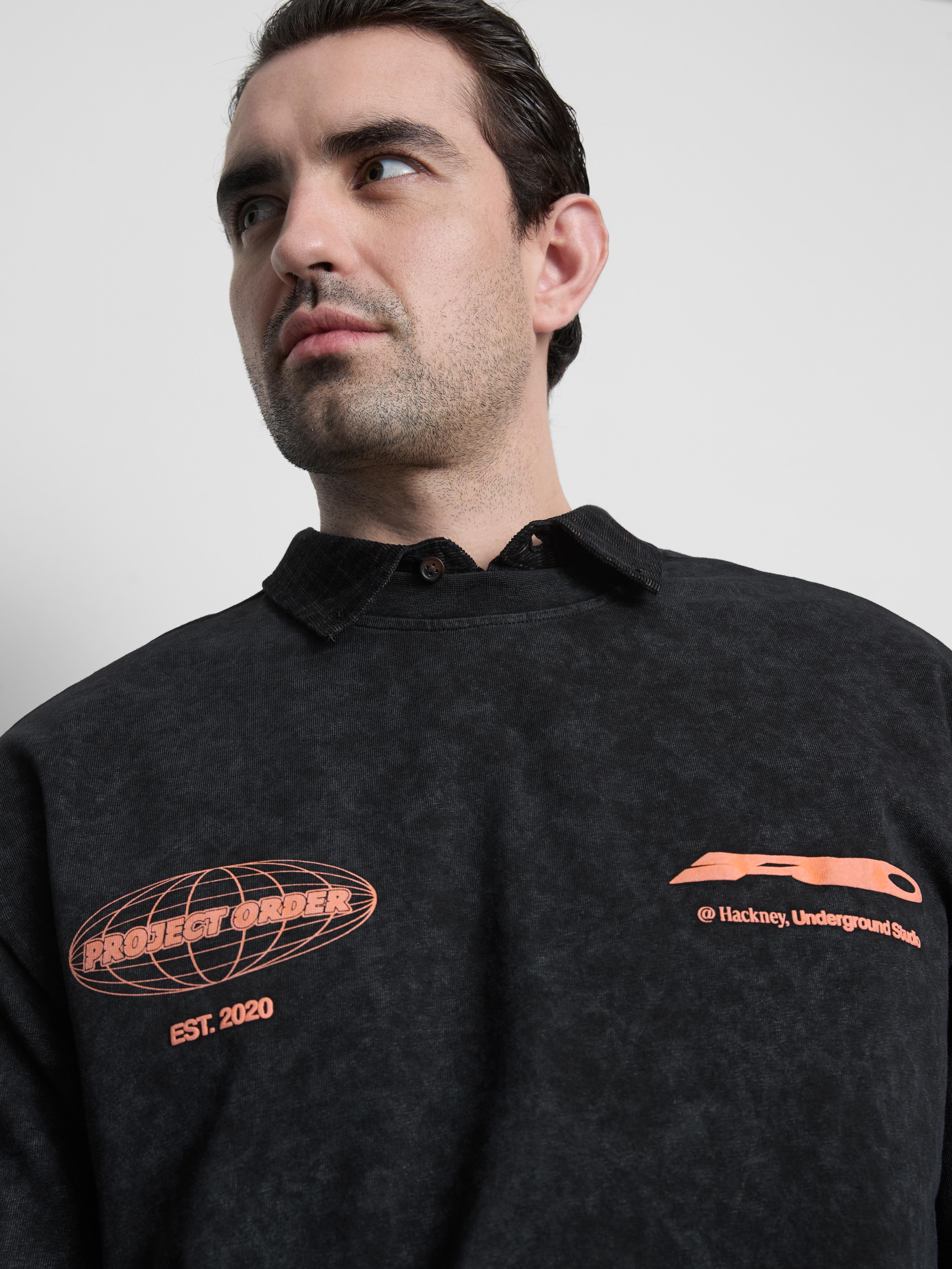 Men's Black Washed Logo T-Shirt