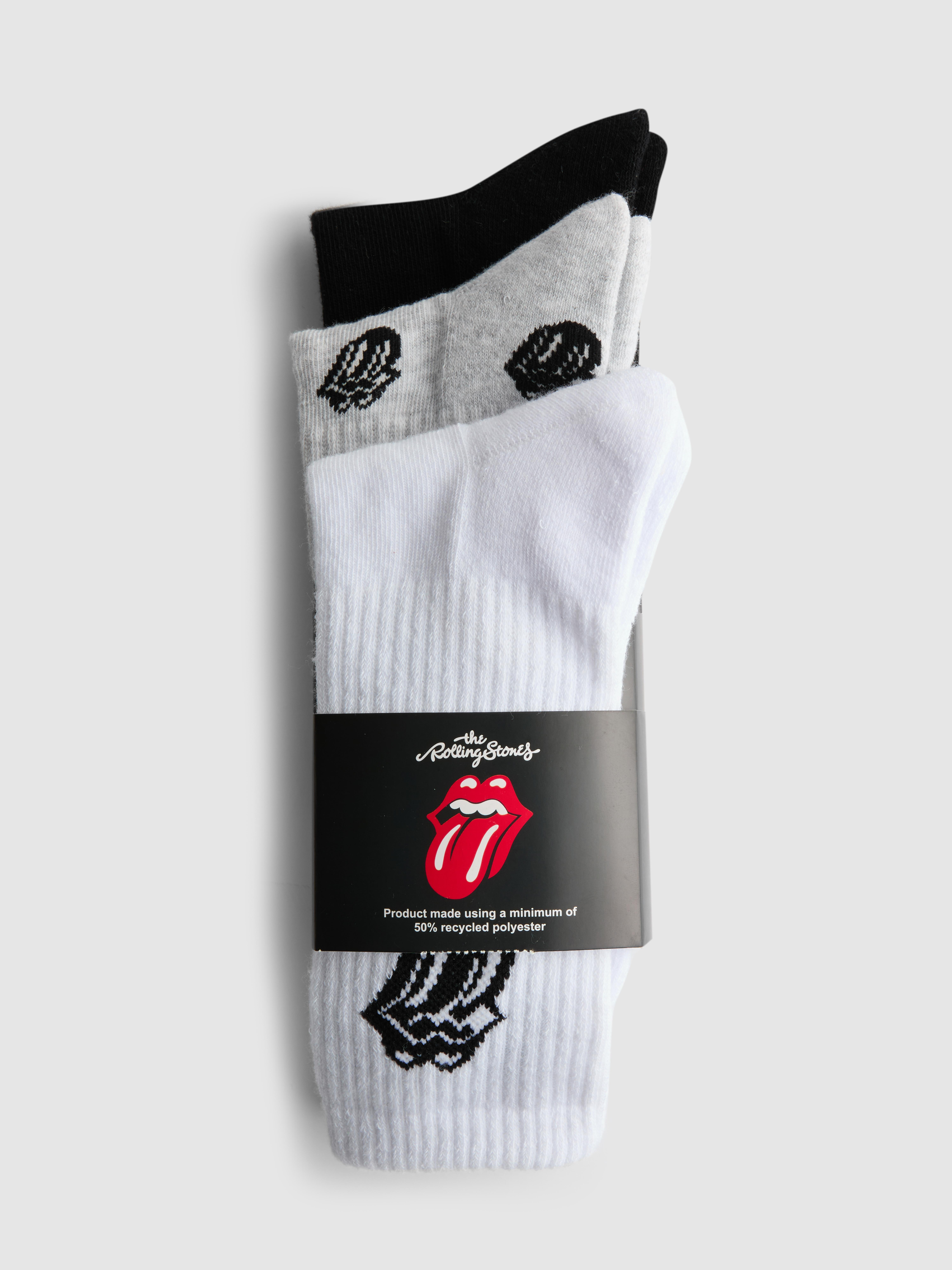 Gerippte „Rolling Stones“ Socken, 3er-Pack