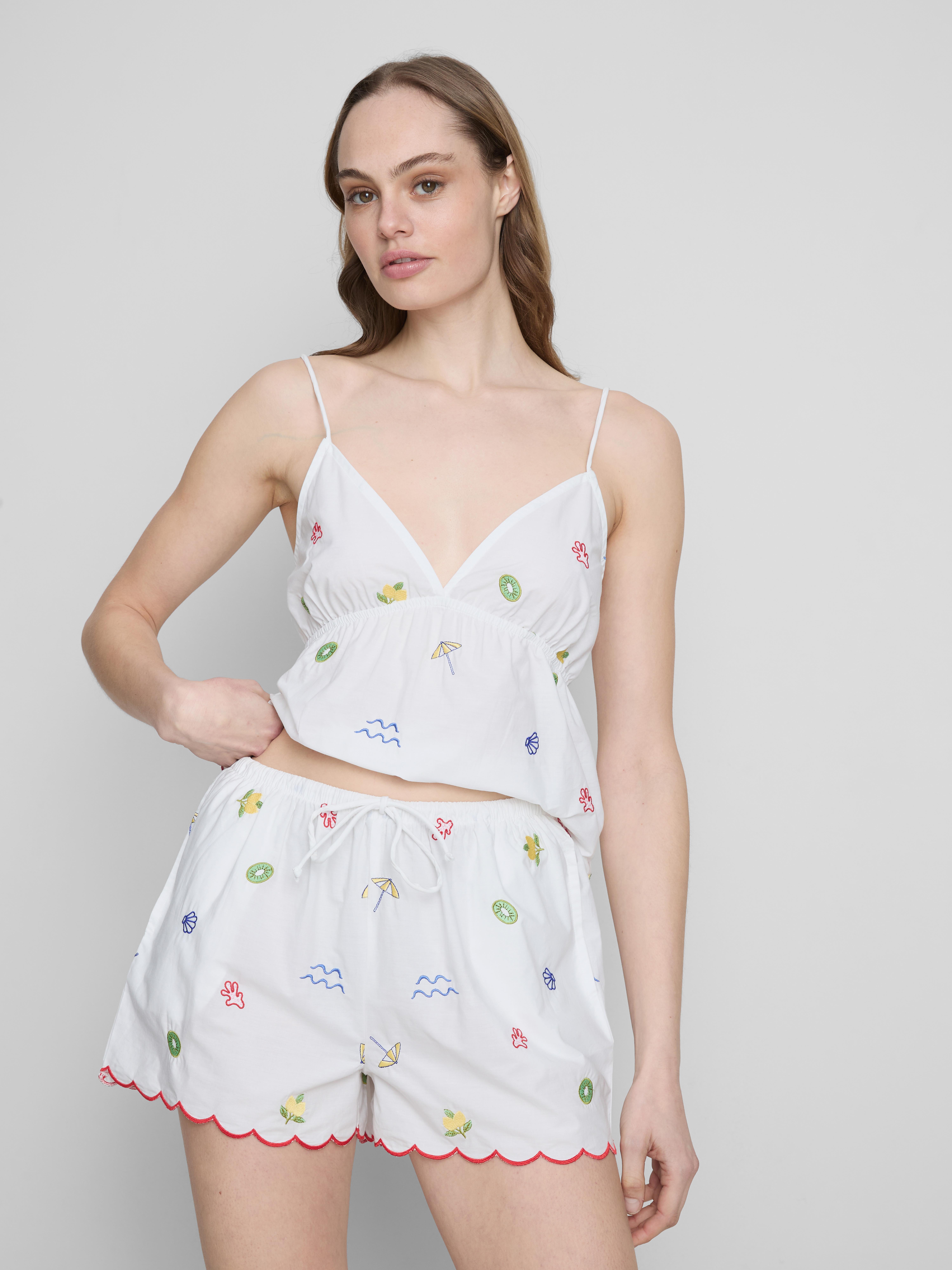 Love To Lounge Cotton Embroidered Pyjama Shorts