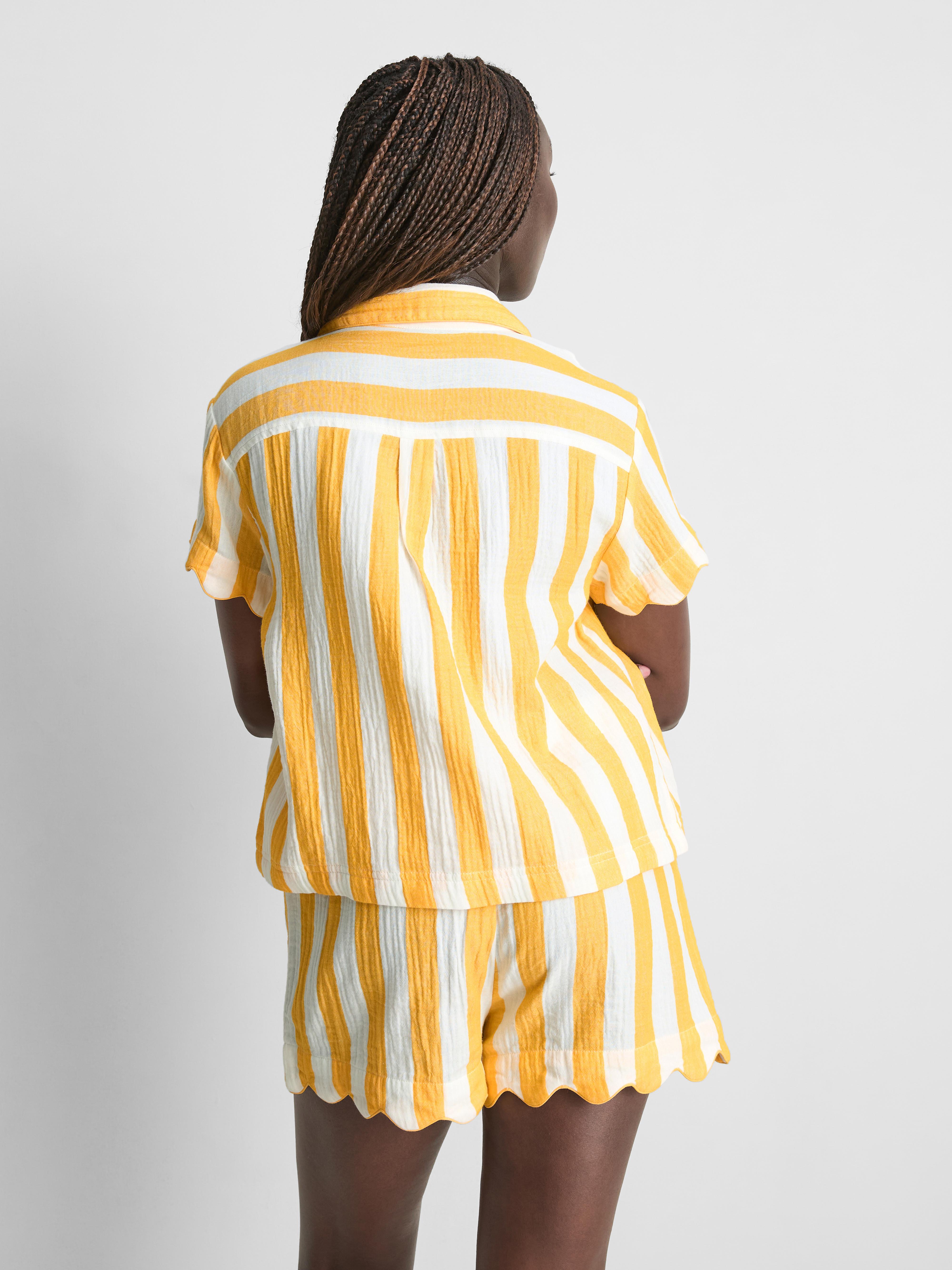 Love To Lounge Cotton Ruffle Pajama Shirt