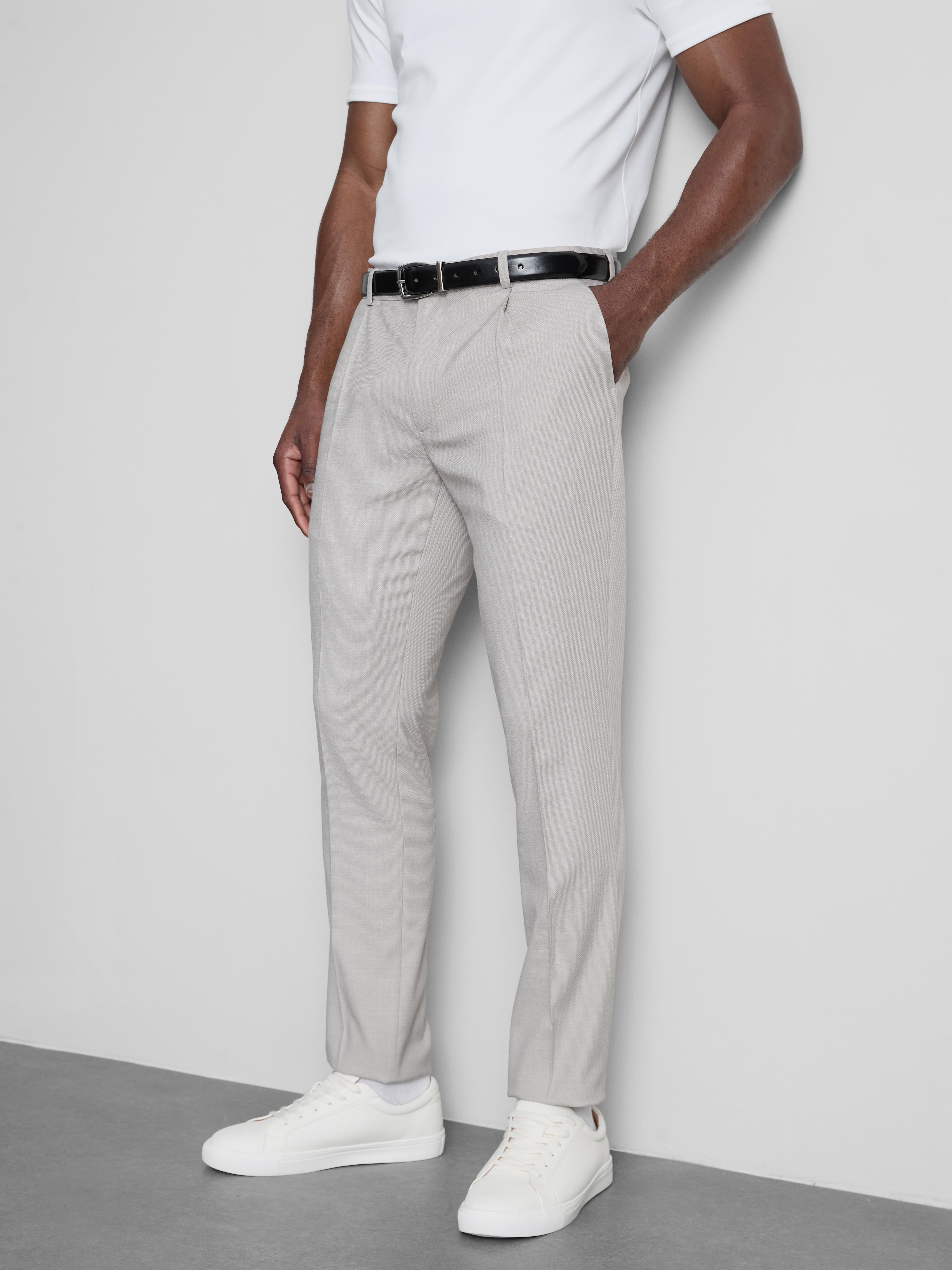 Slim Fit Dobby Texture Suit Pants