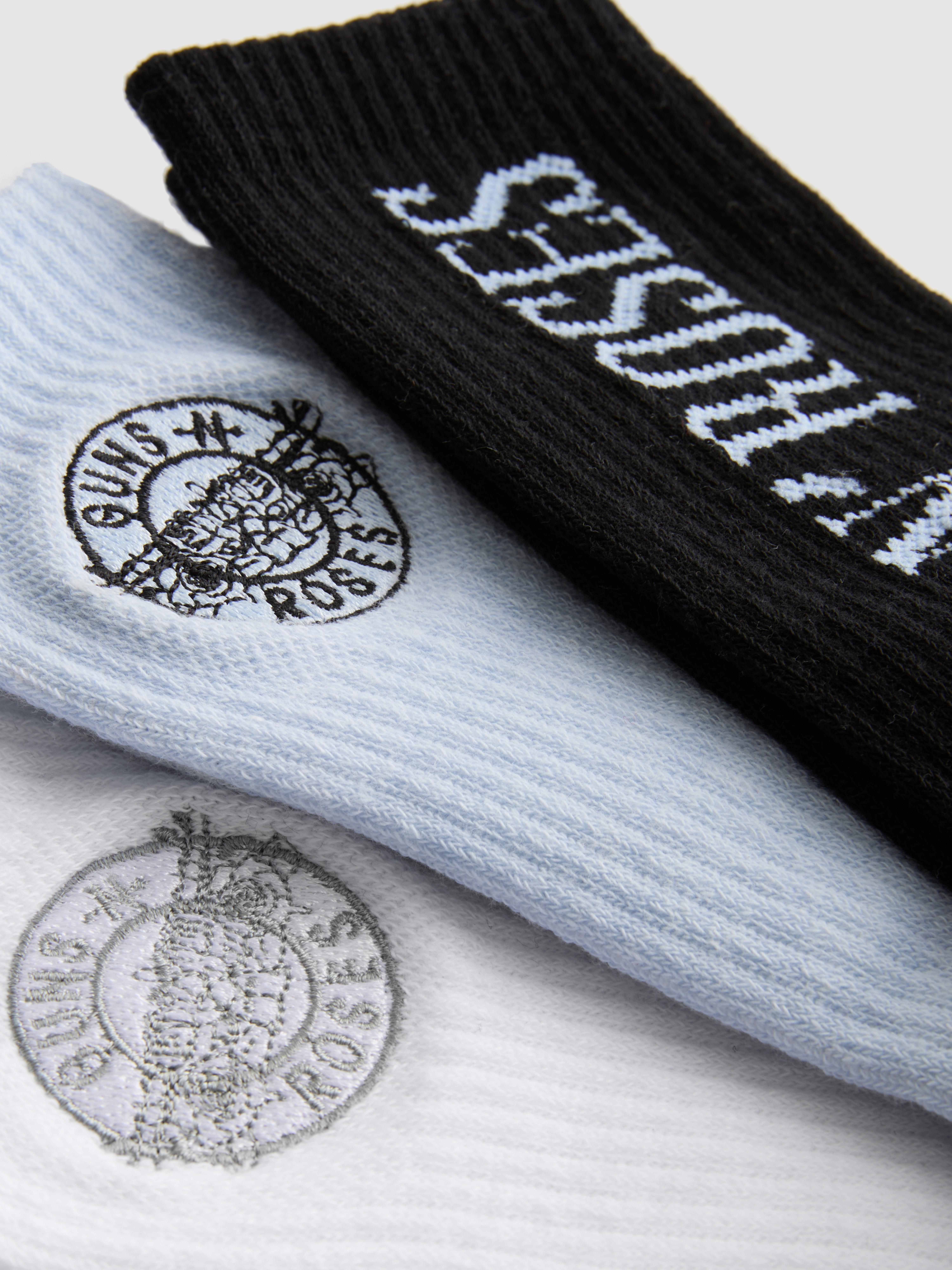 3pk Guns N' Rises Ribbed Socks