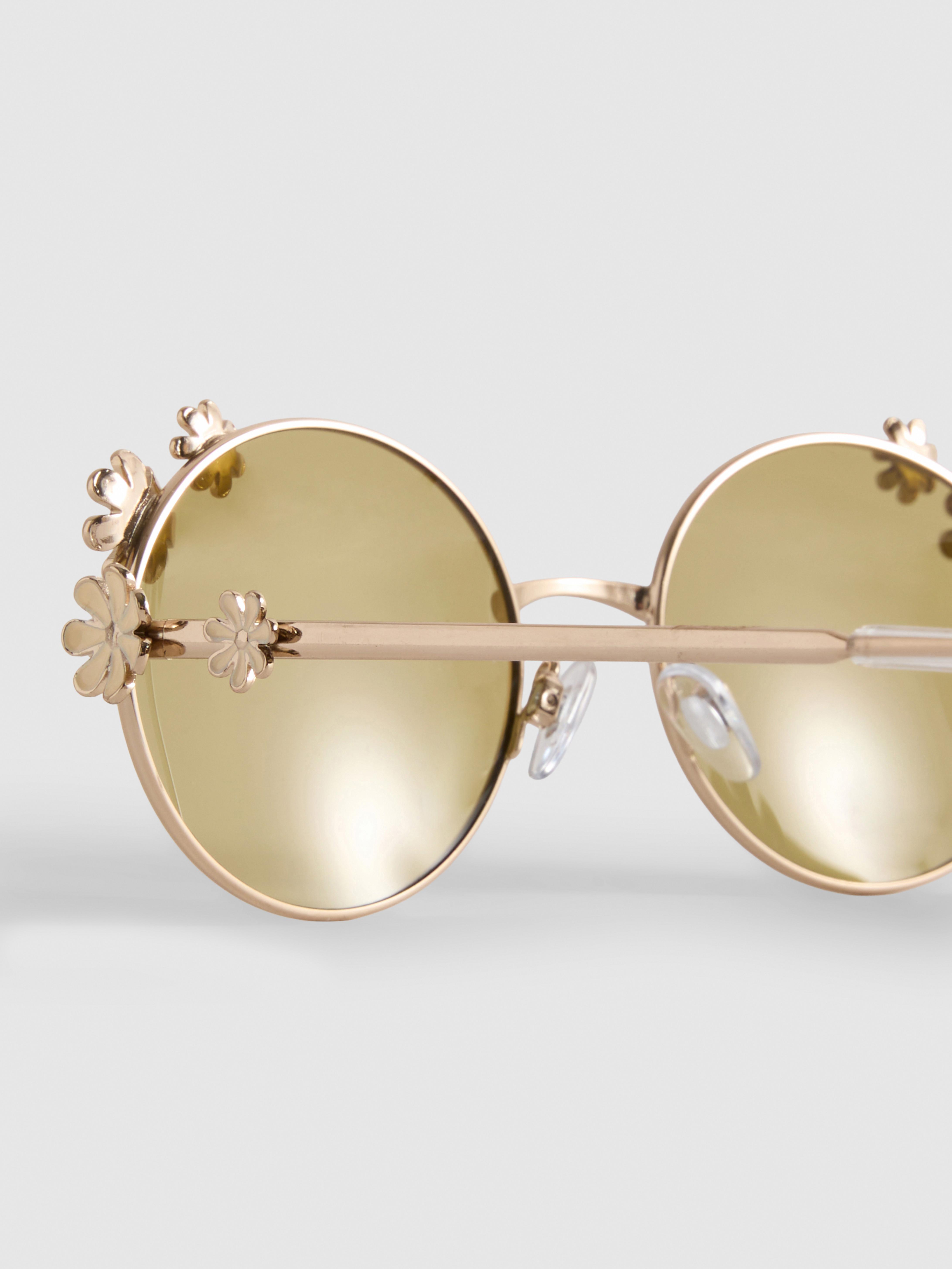 Round Flower Detail Sunglasses