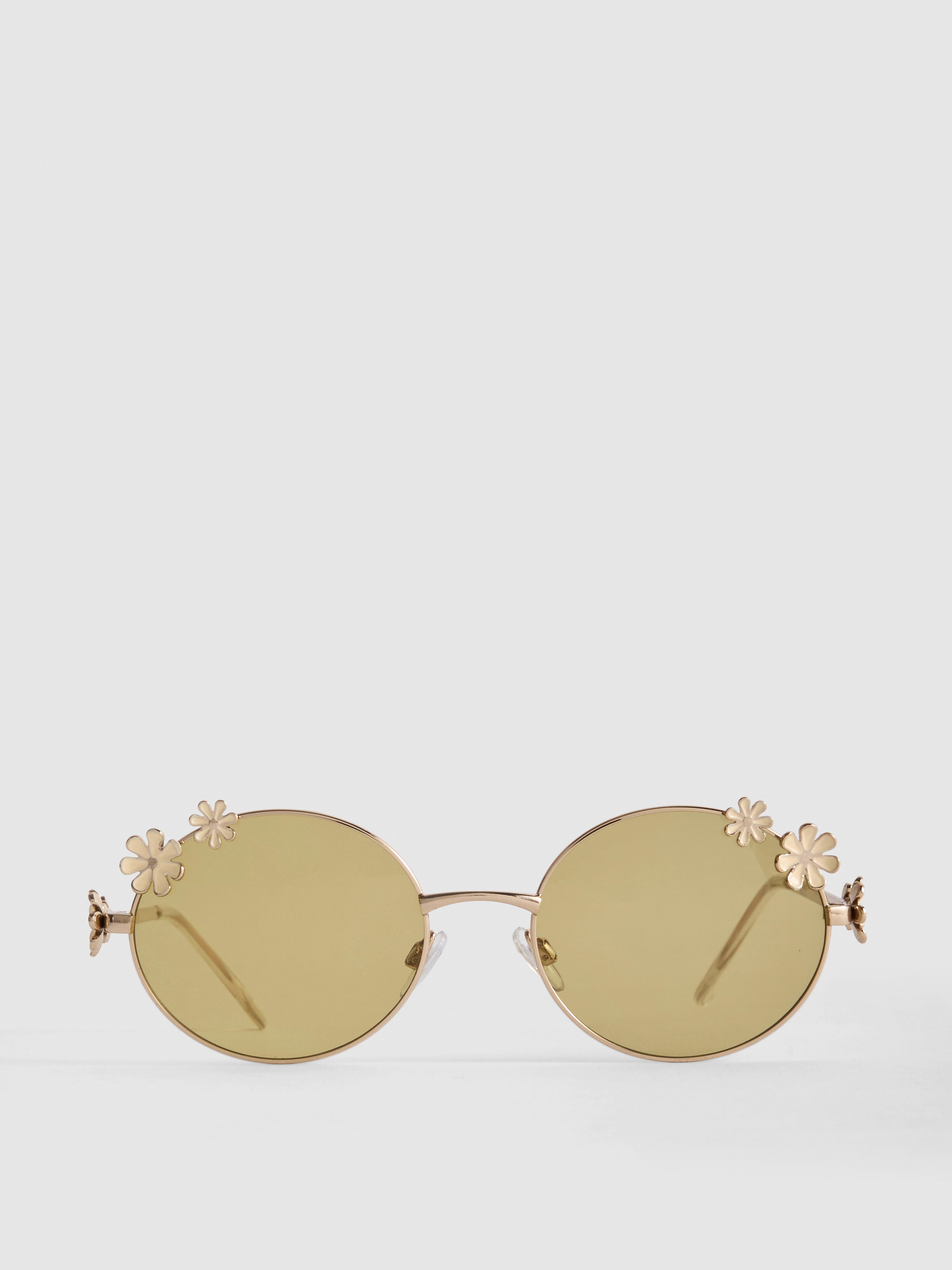 Round Flower Detail Sunglasses