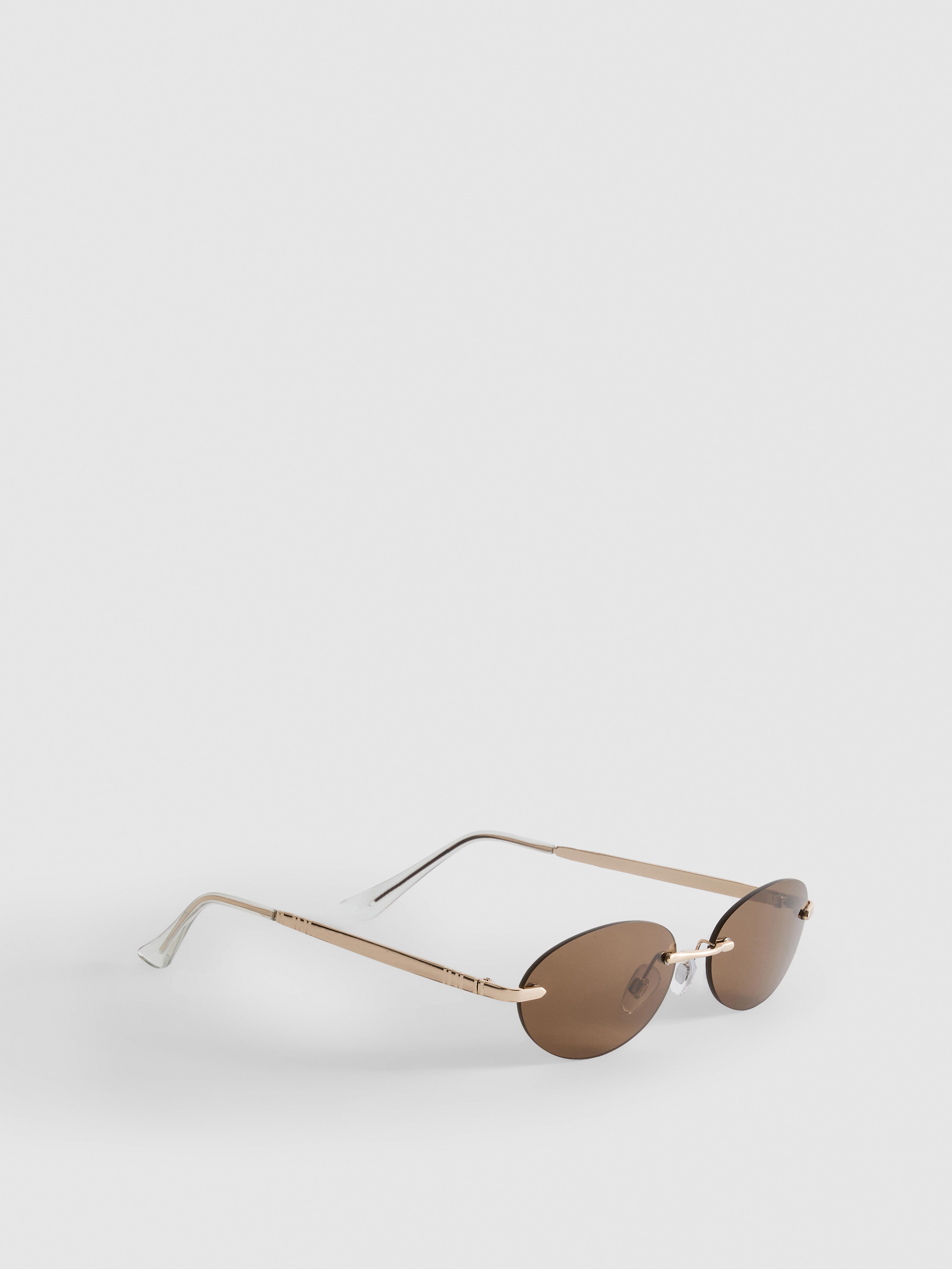 Rahmenlose Sonnenbrille mit ovalen Gläsern