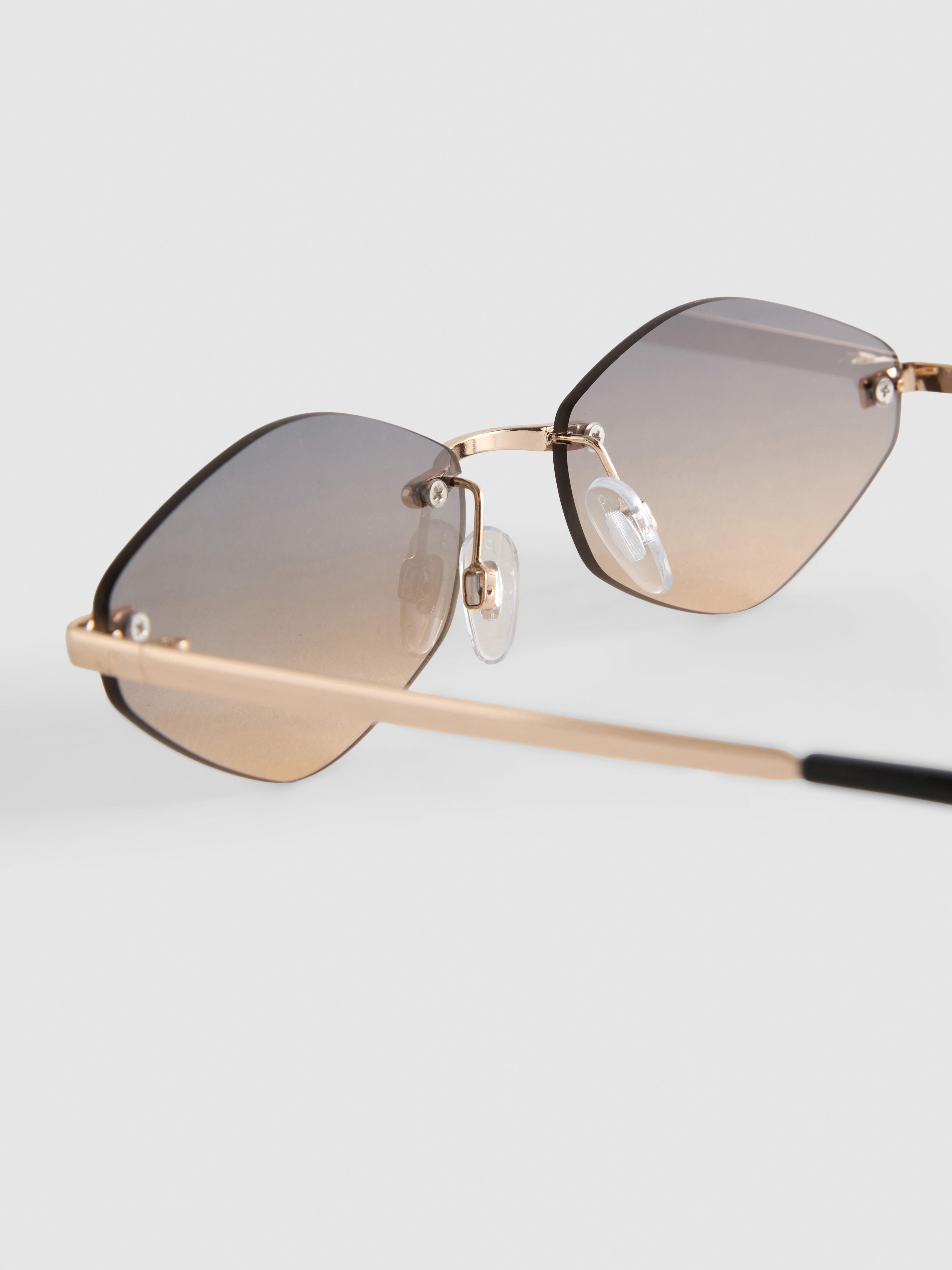 Rimless Hexagon Sunglasses