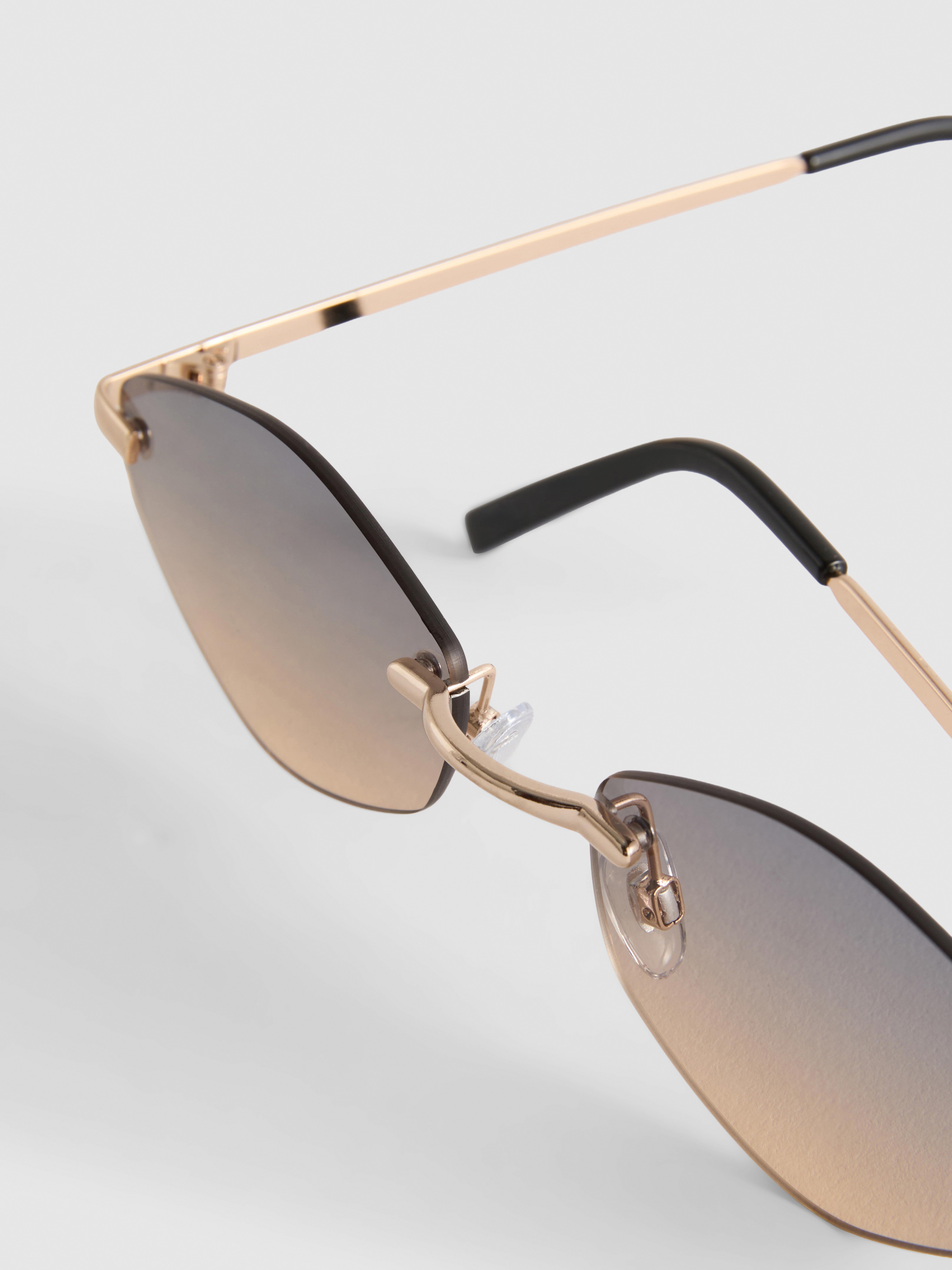 Rimless Hexagon Sunglasses