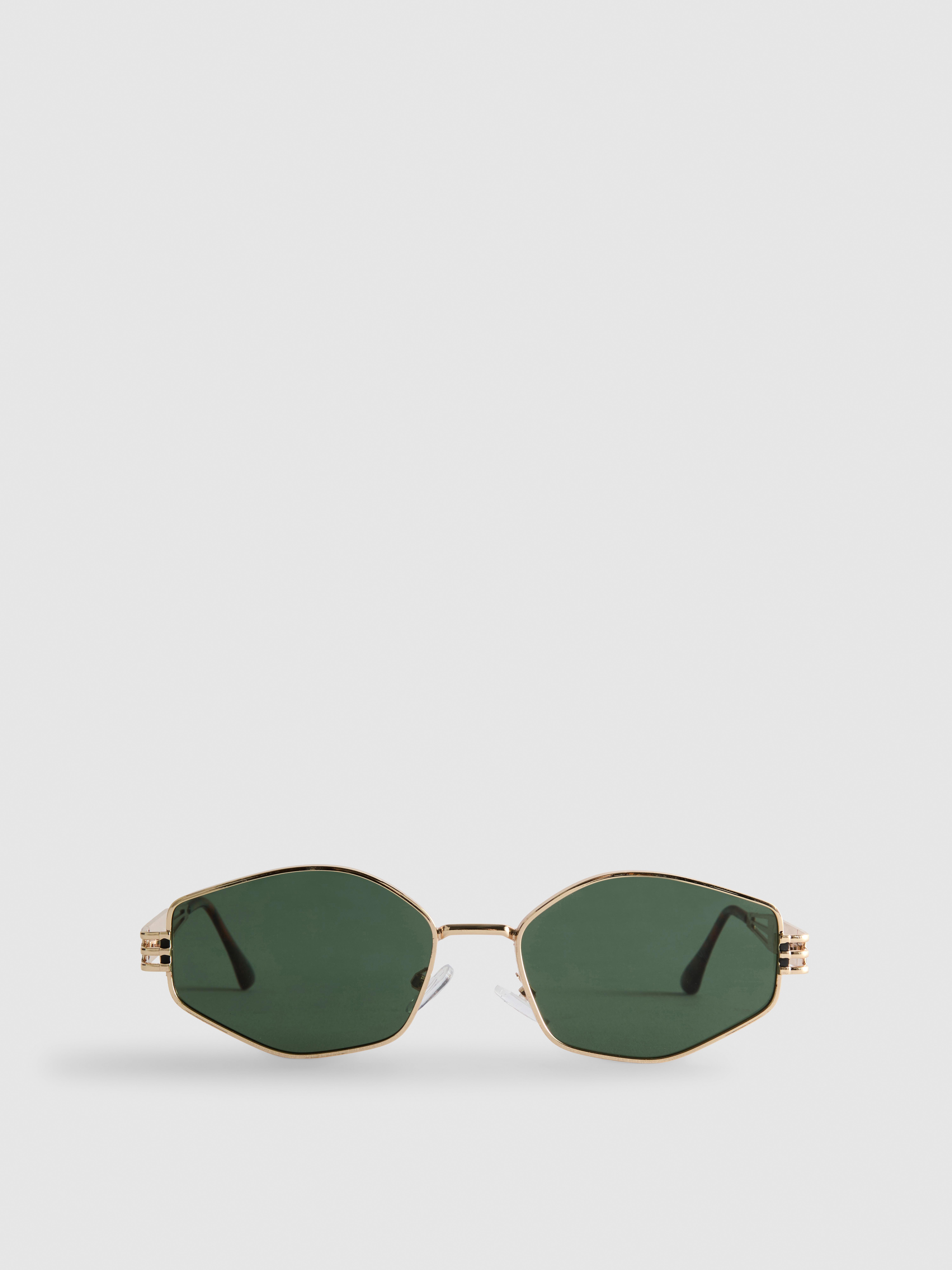 Geometric Metal Frame Sunglasses