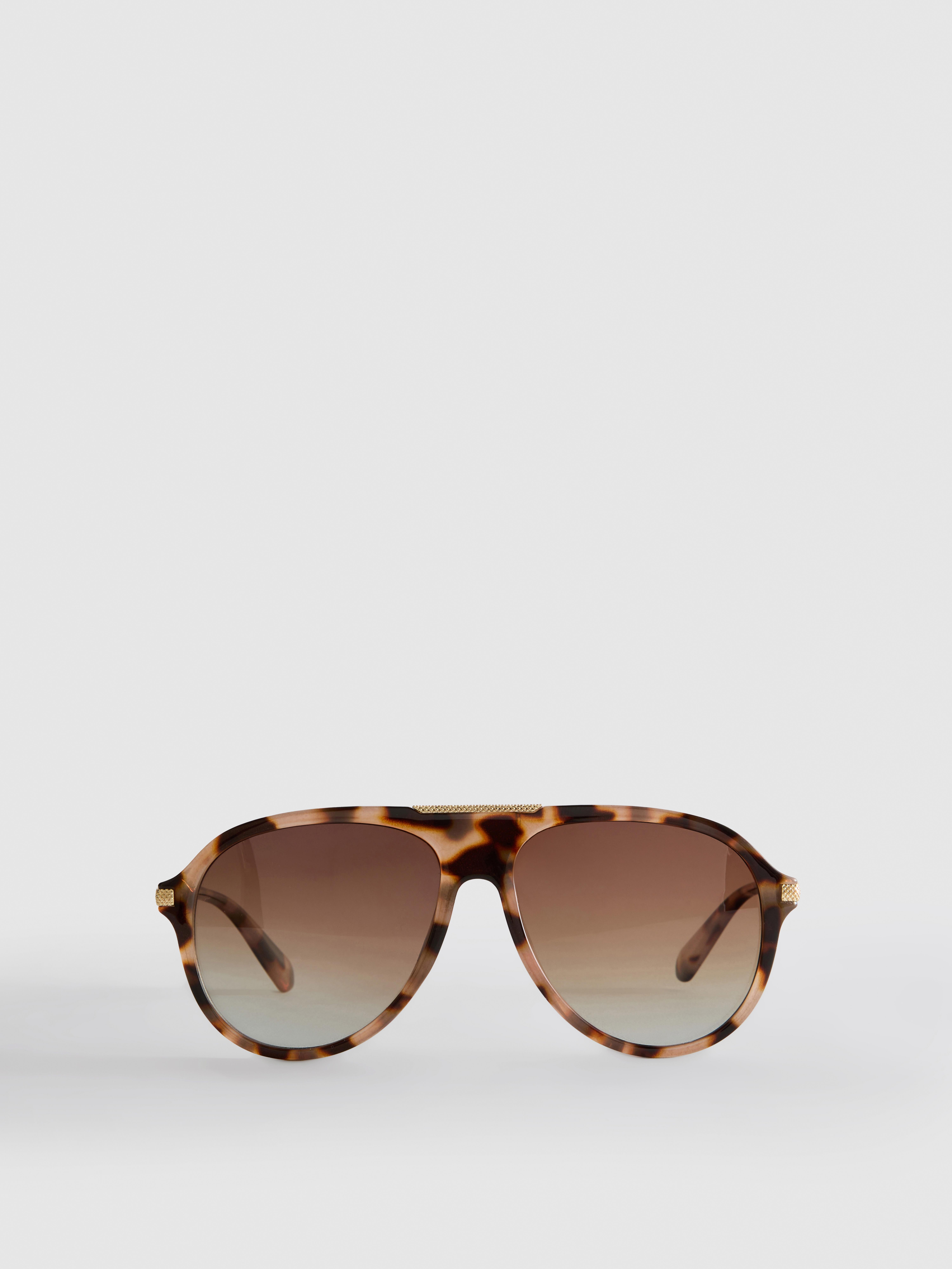 Metal Trim Aviator Style Sunglasses