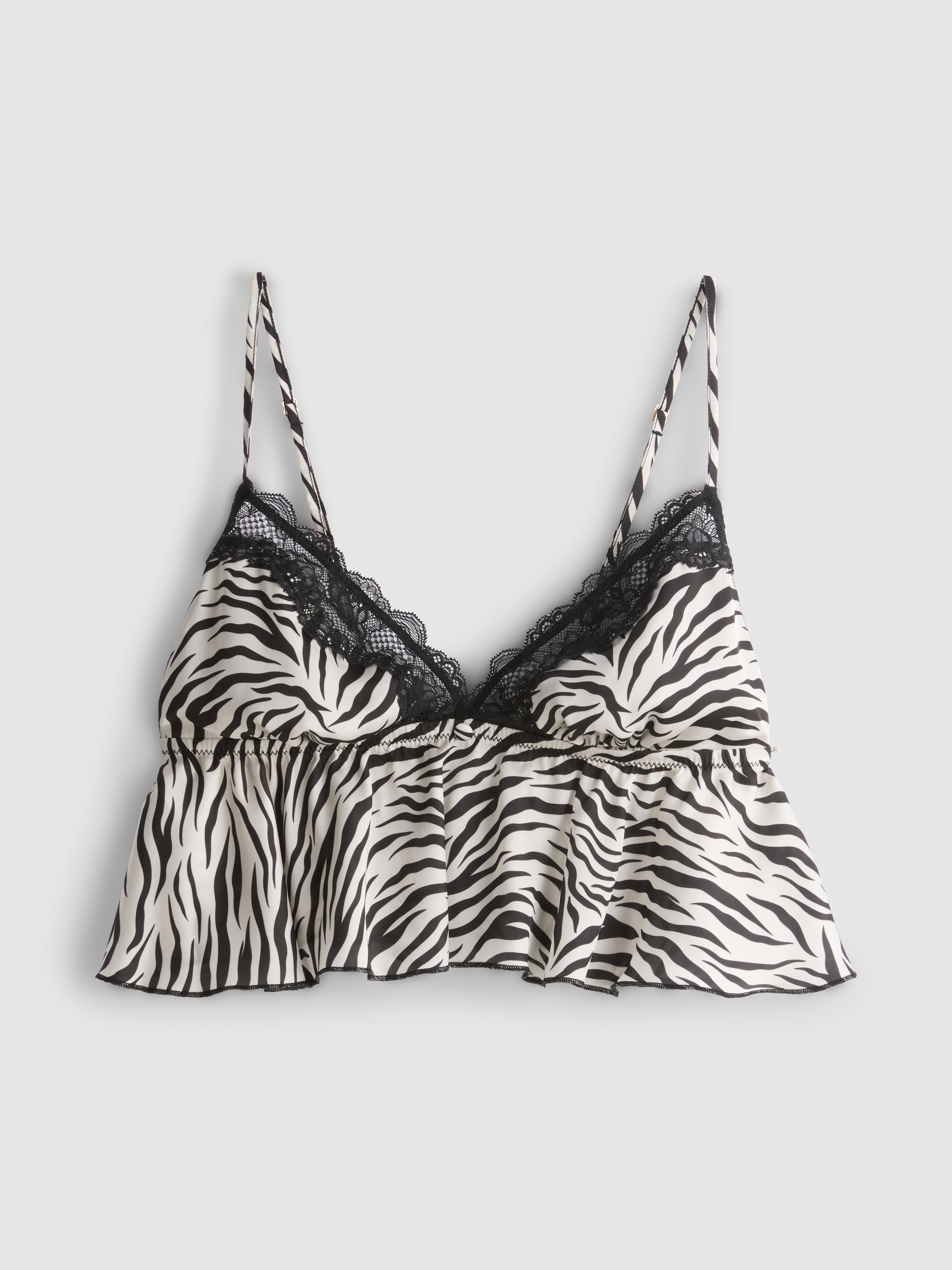 Luchtige bralette met zebraprint