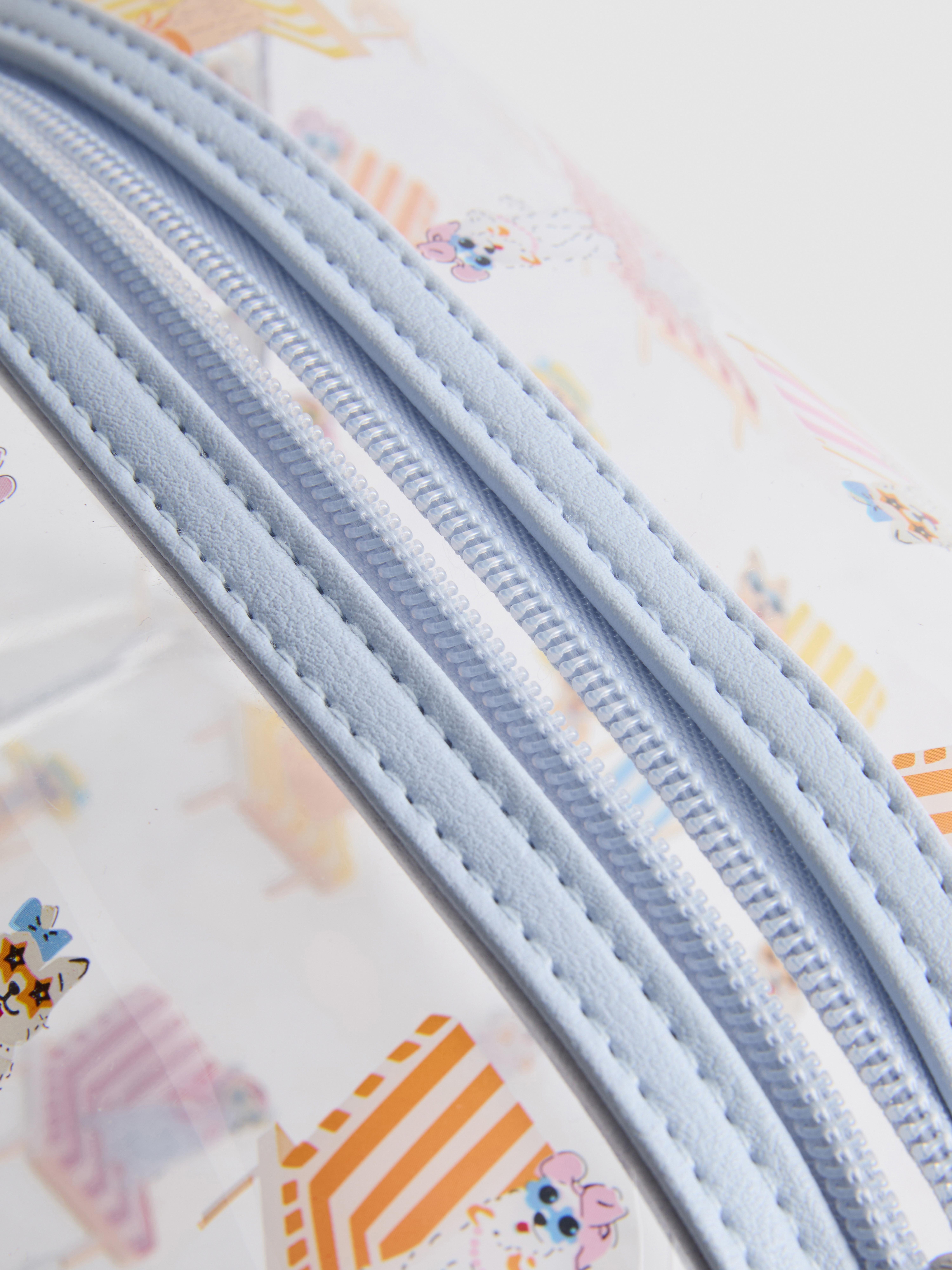 Geantă transparentă pentru cosmetice, cu model cu câini