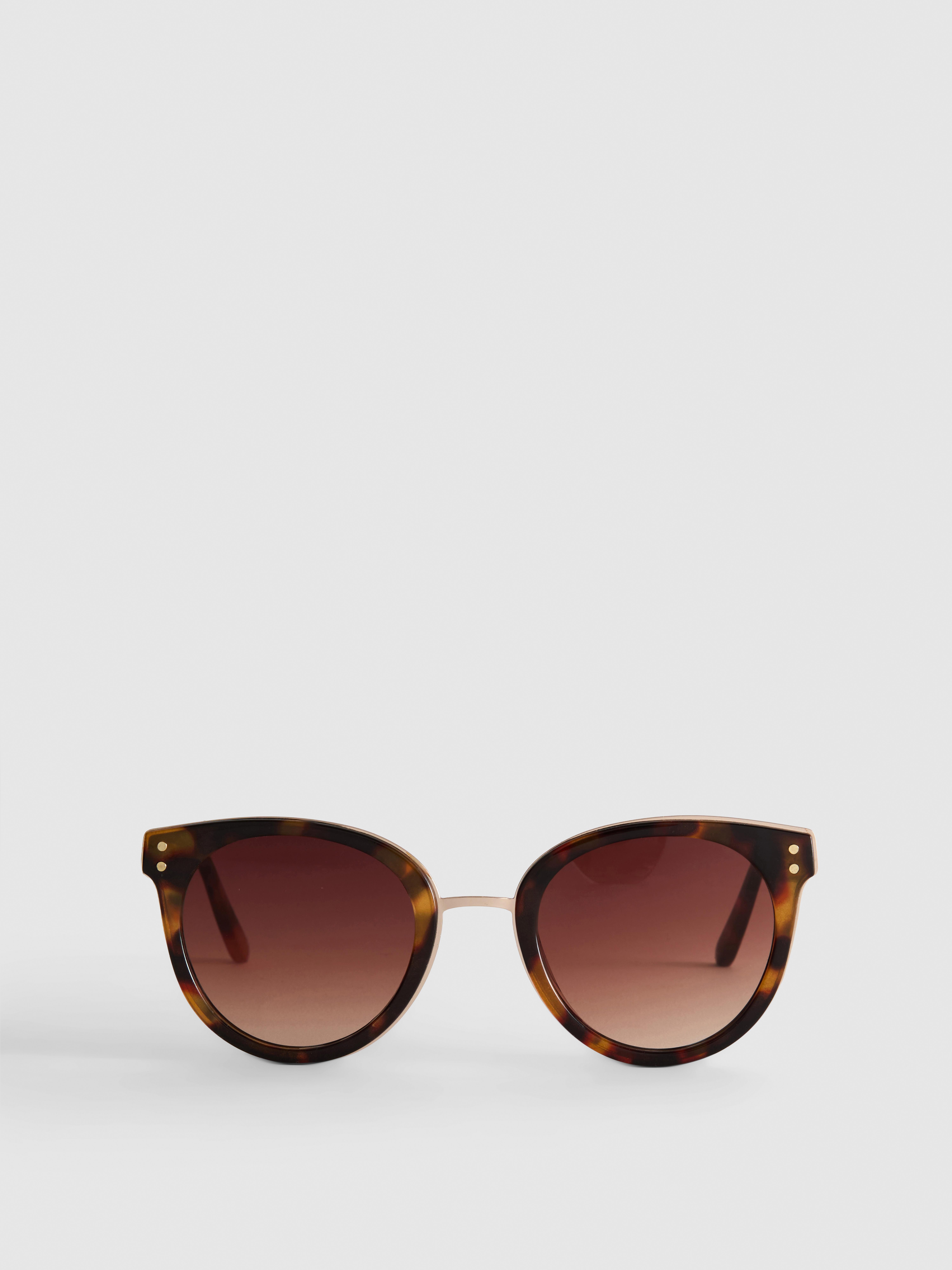 Lunettes de soleil œil-de-chat à barre transversale