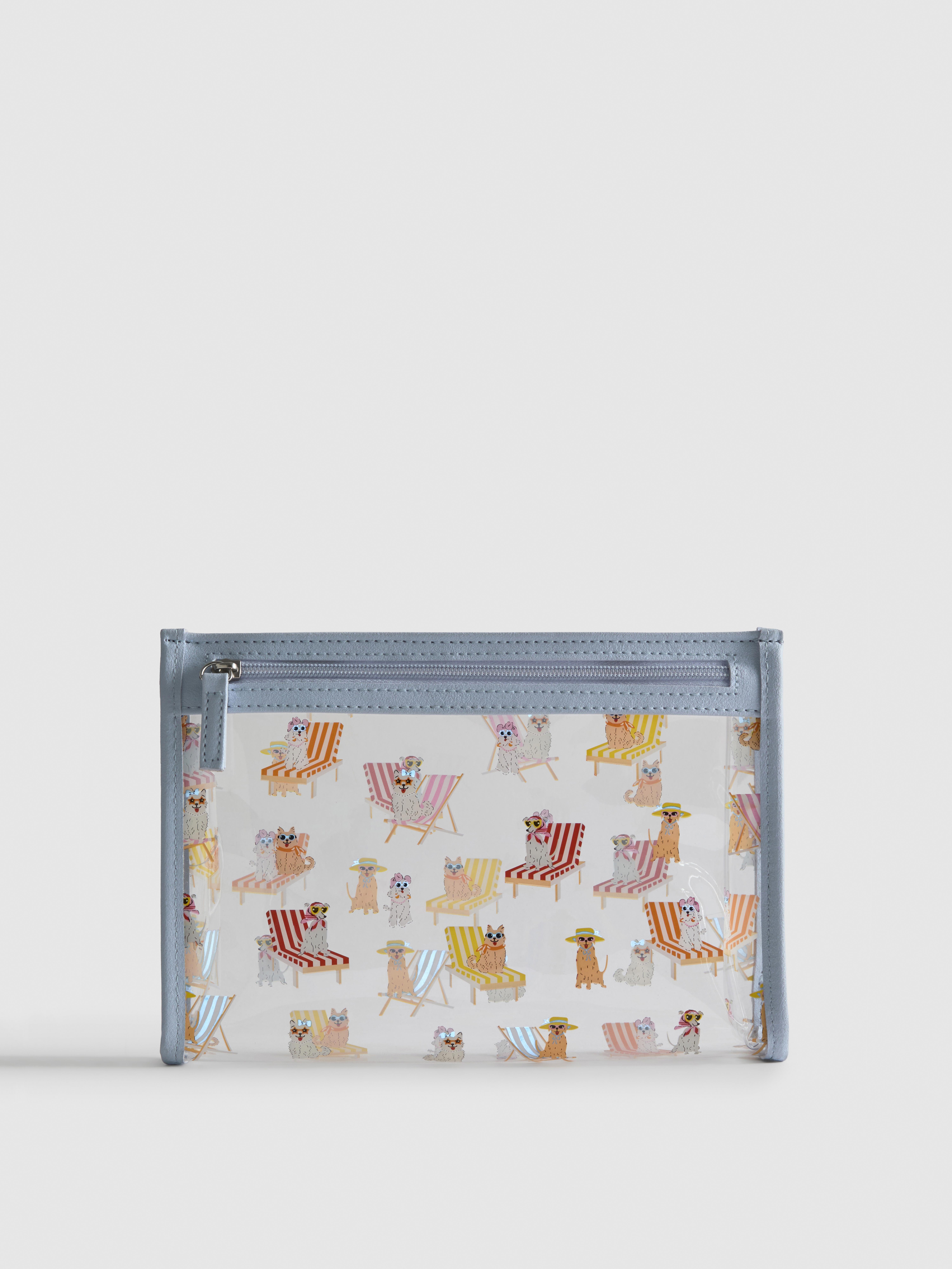 Dog Print Perspex Makeup Bag