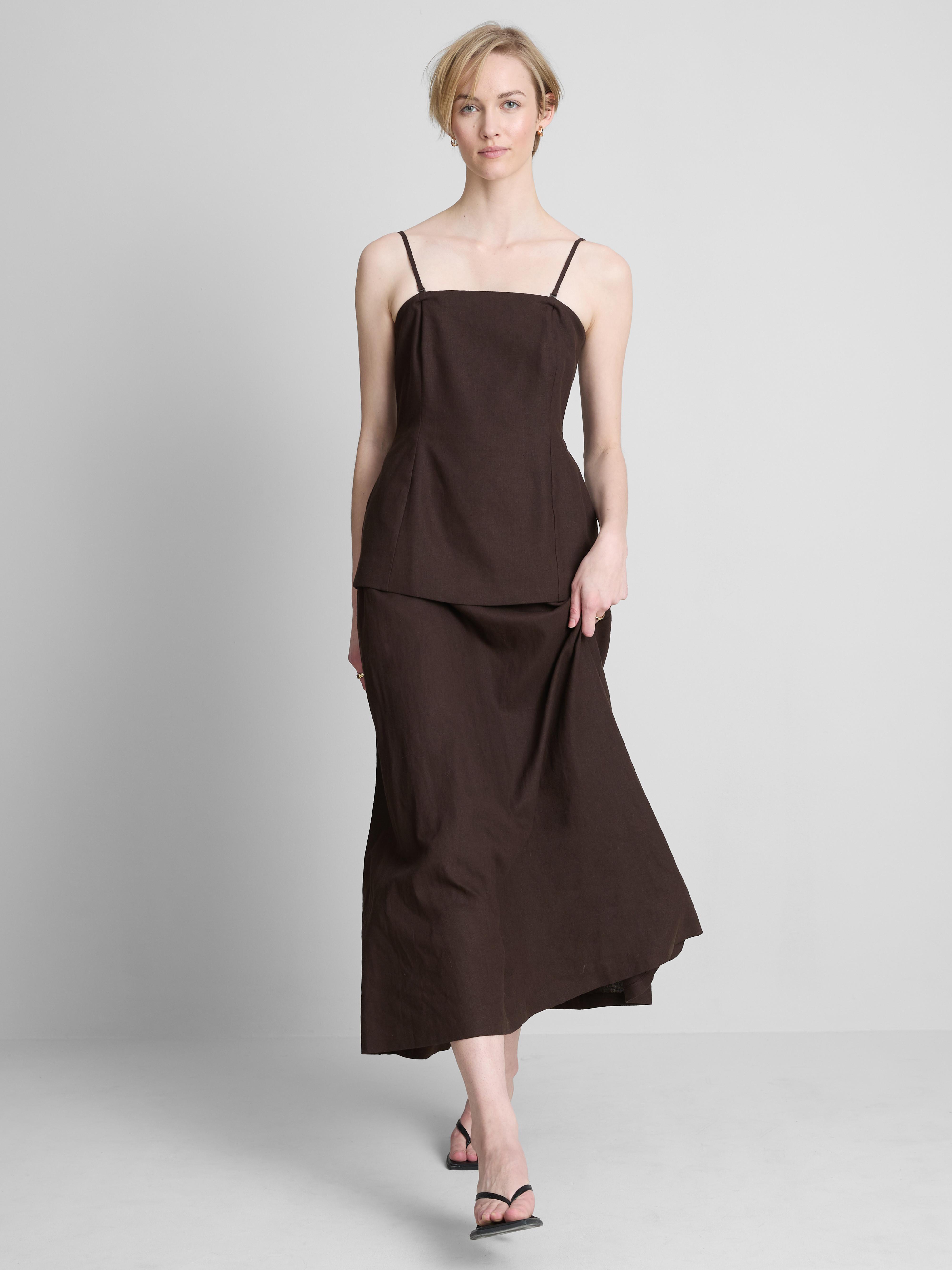 knee length dresses for ladies Baltic Born Womens Odette Tiered Dress | Navy + White main image 1