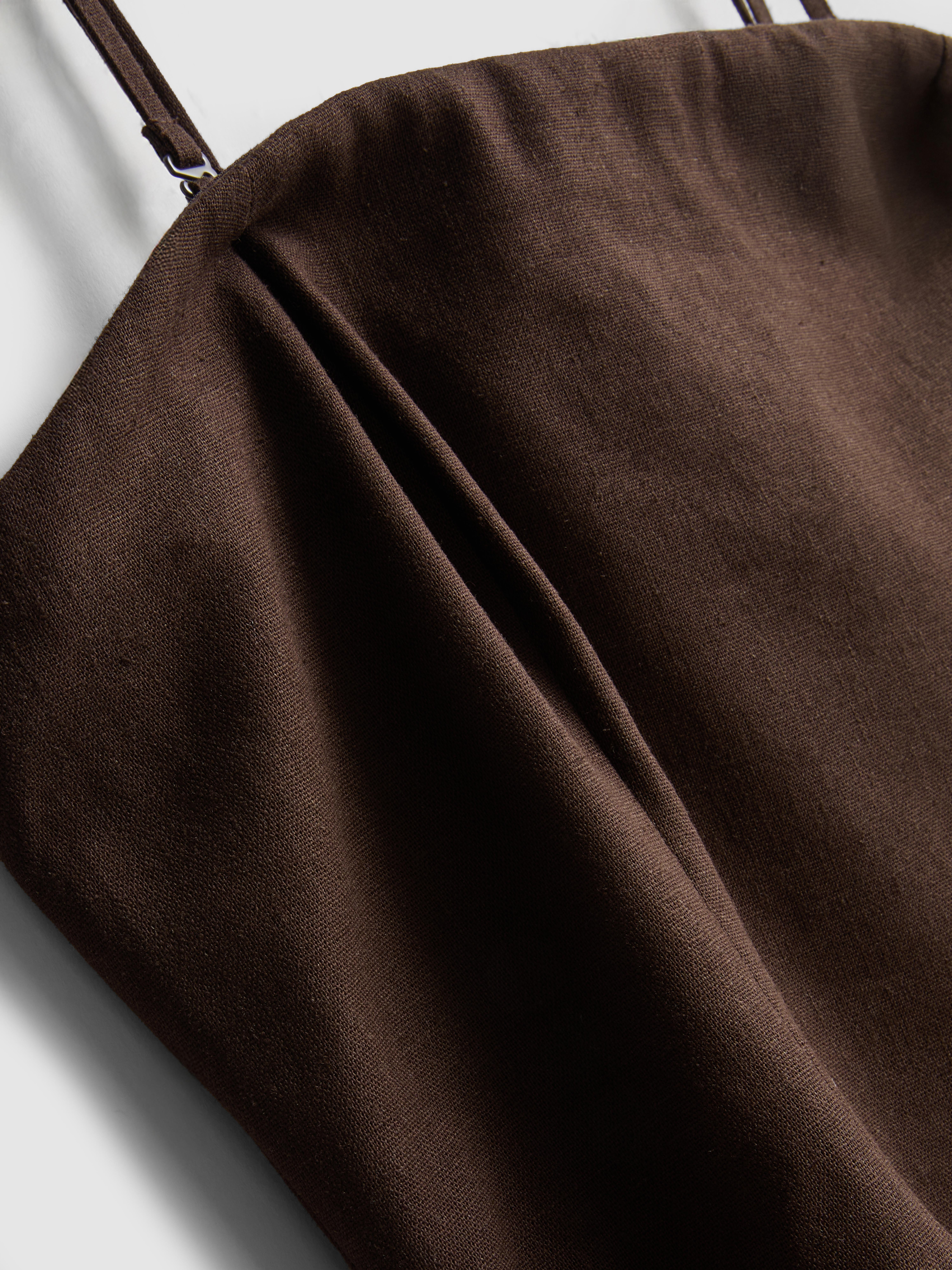 Gestuftes „The Edit“ Midikleid aus Leinengemisch