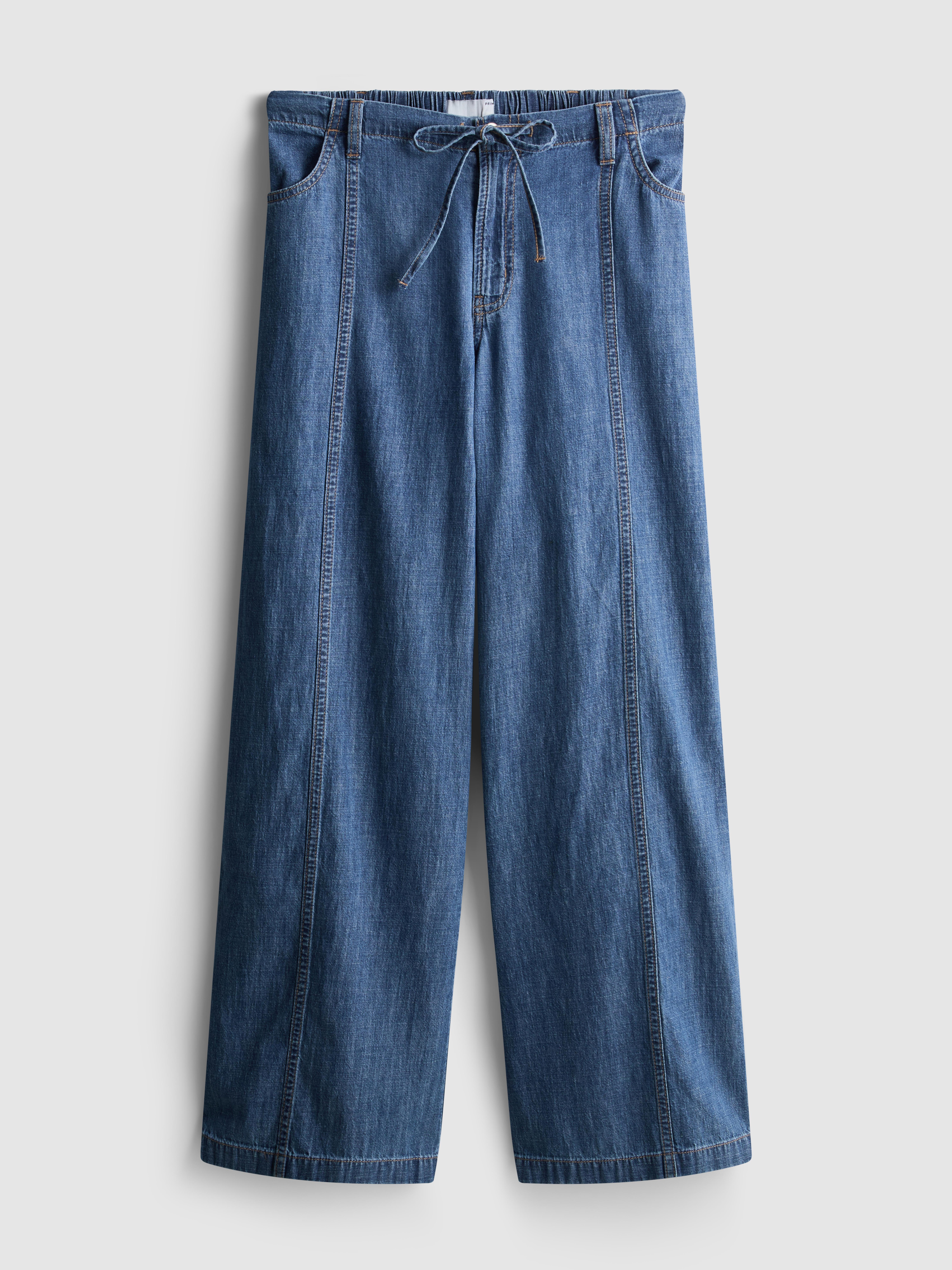 Paula Echevarría Cotton-Rich Denim Wide-Leg Pants