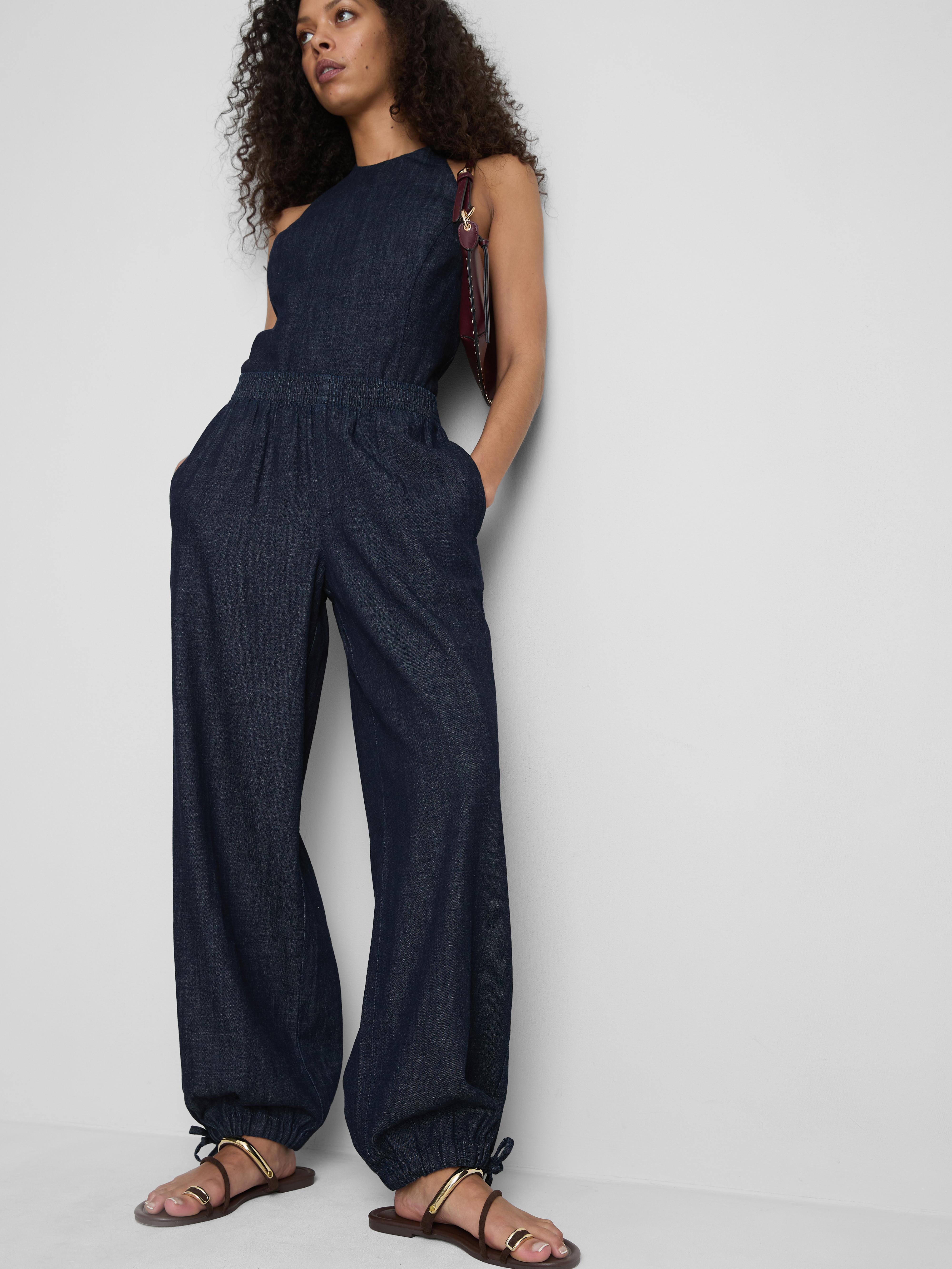 Paula Echevarría Cotton Rich Denim Harem Pants