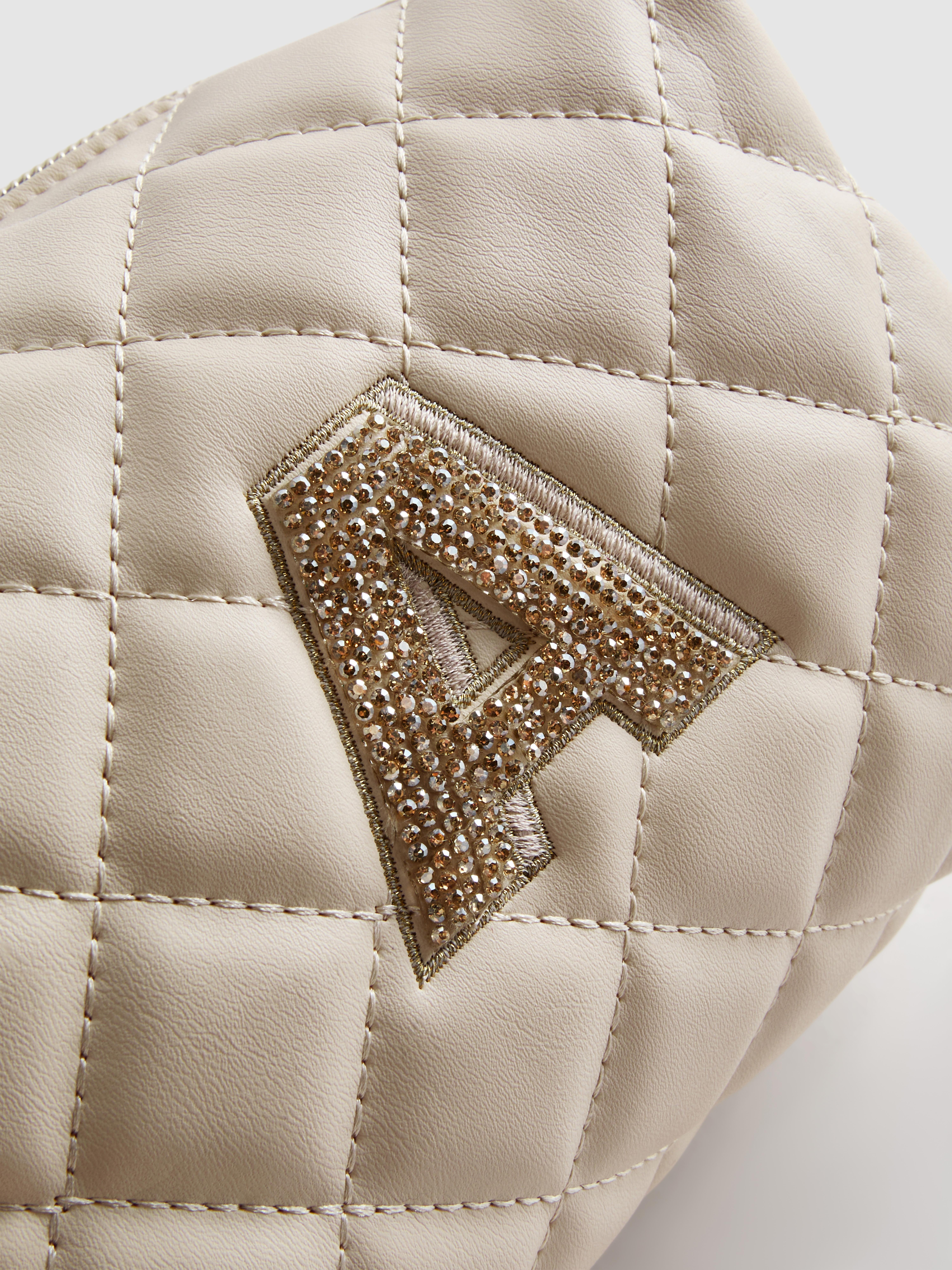 Quilted Initial Makeup Bag