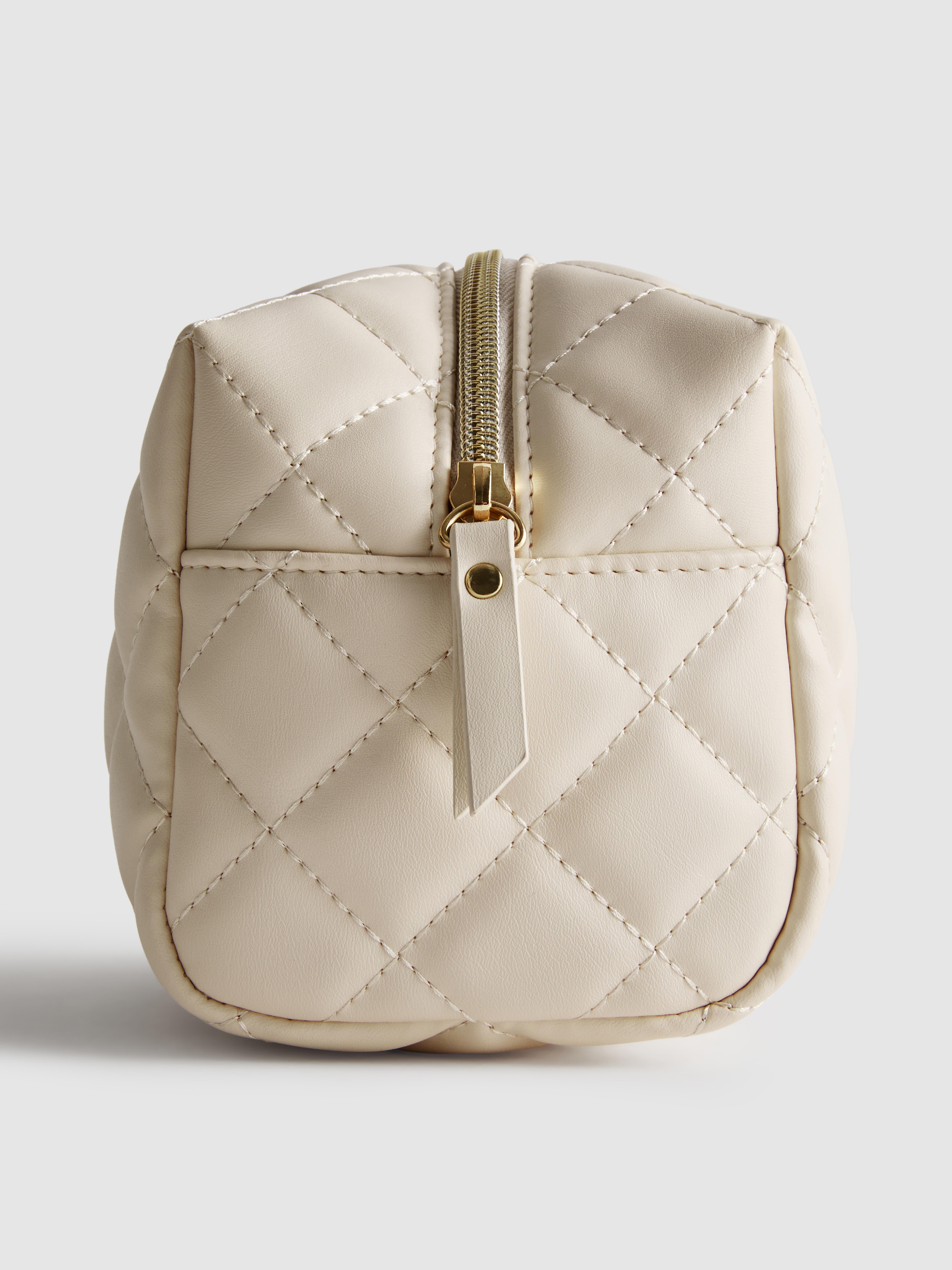 Quilted Initial Makeup Bag