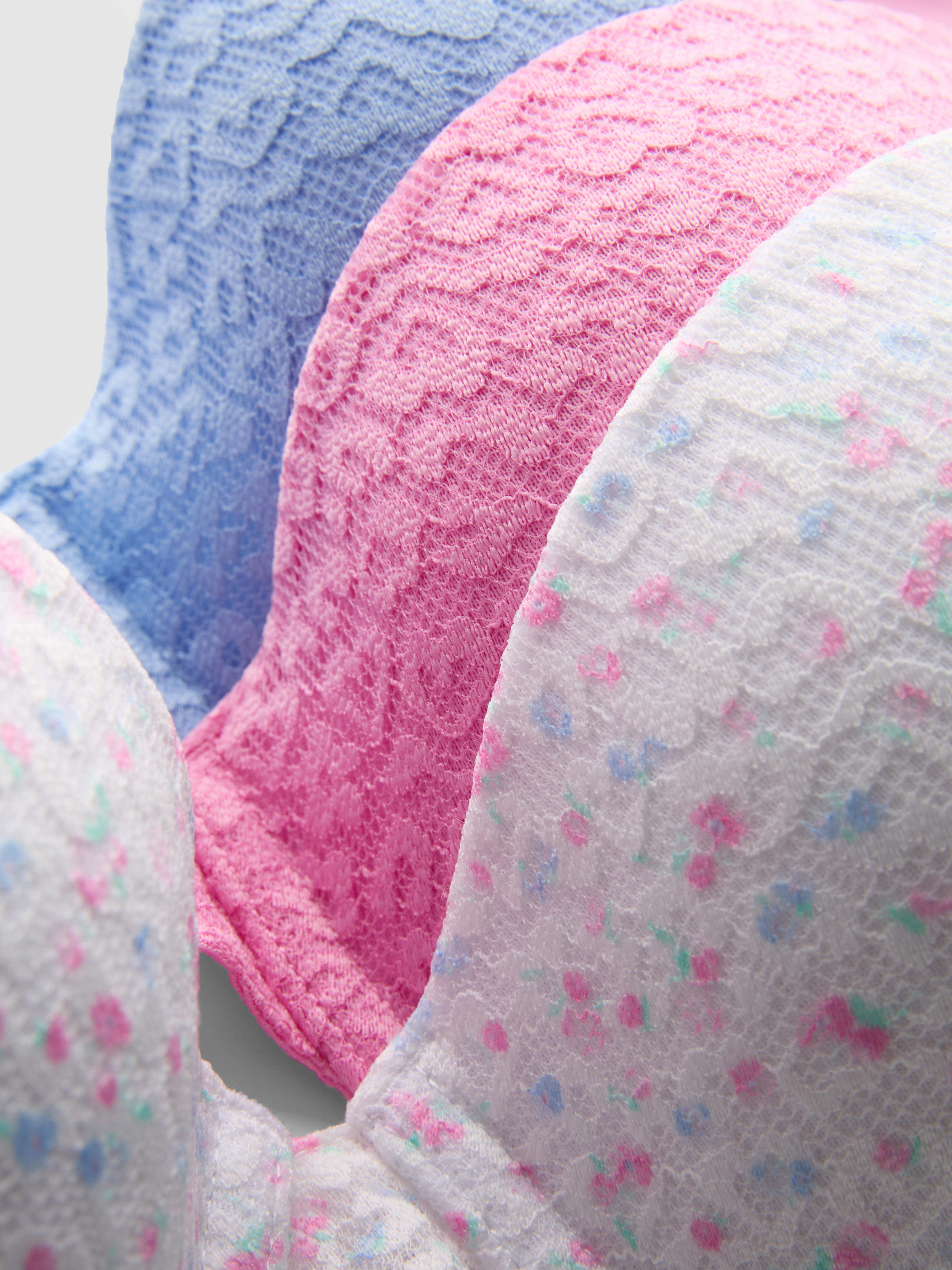 3-Pack Lace T-Shirt Bras